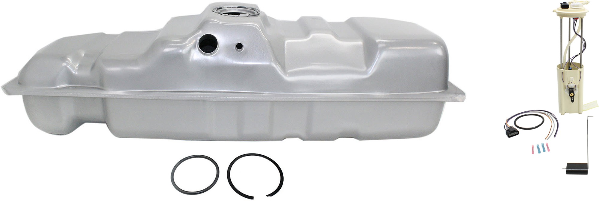 JC Whitney® 1998 Chevrolet C1500 Silverado - 2-Piece Kit Fuel Tank, GAS, 25 Gallon, Front of Rear Axle, 6&apos; or 8&apos; Box, 48-1/2 x 16-1/2 x 14-1/8, Lock Ring Kit Included, 25 gallons / 95 liters, includes (1) Fuel Pump and (1) Fuel Tank KIT-072924-C3974