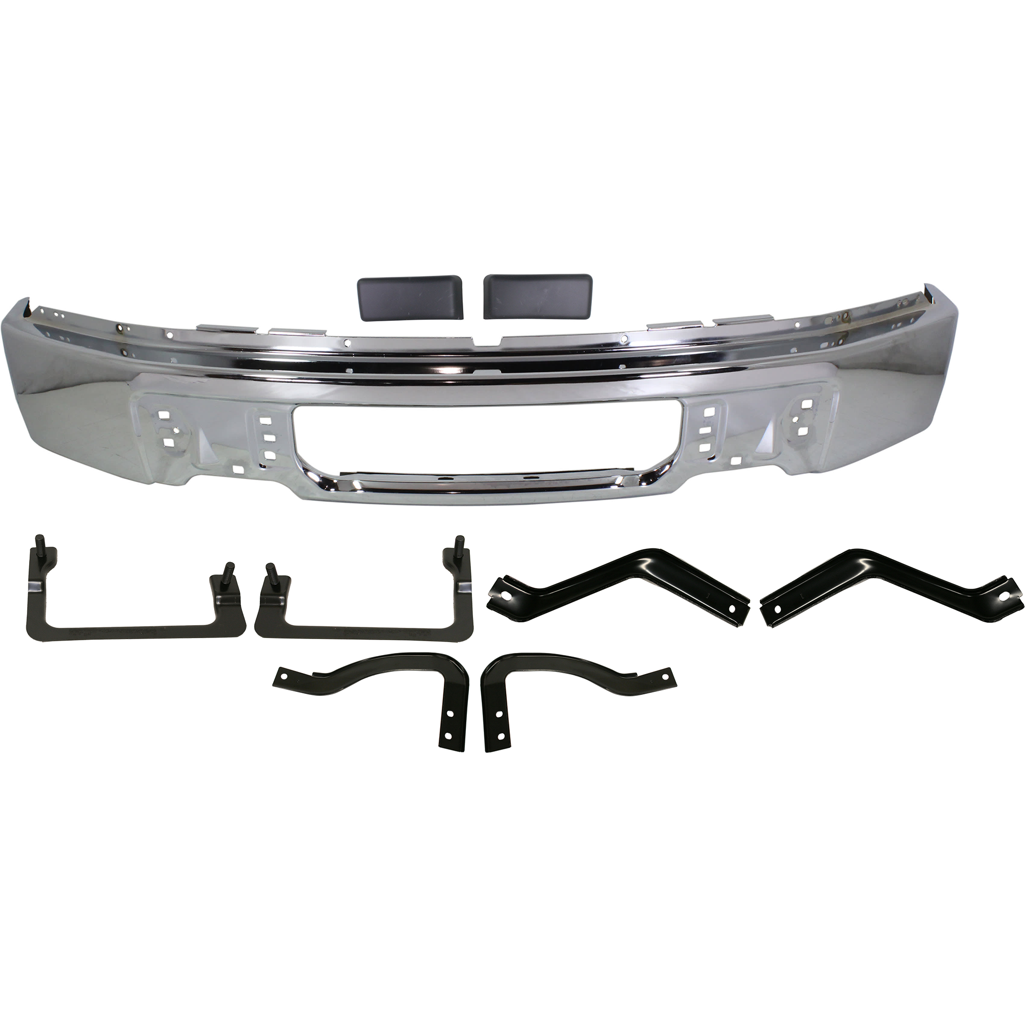 Replacement Bumper Steel Chrome, Front, 1-year unlimited-mileage warranty KIT-072924-C909