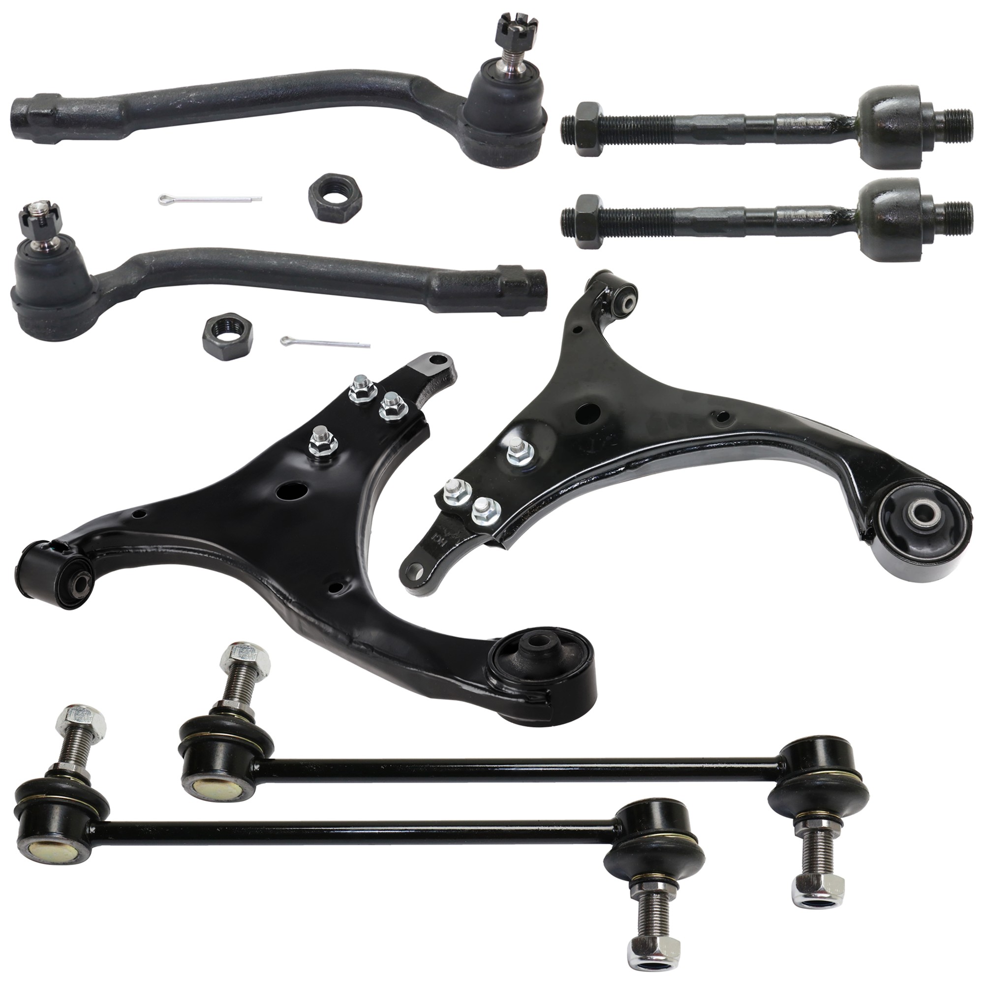 TrueDrive® 2012 Hyundai Elantra Touring L - 8-Piece Kit Front, Driver and Passenger Side Suspension Kit, Hatchback, includes (2) Control Arm, (2) Sway Bar Link, and (4) Tie Rod End KIT-073124-16