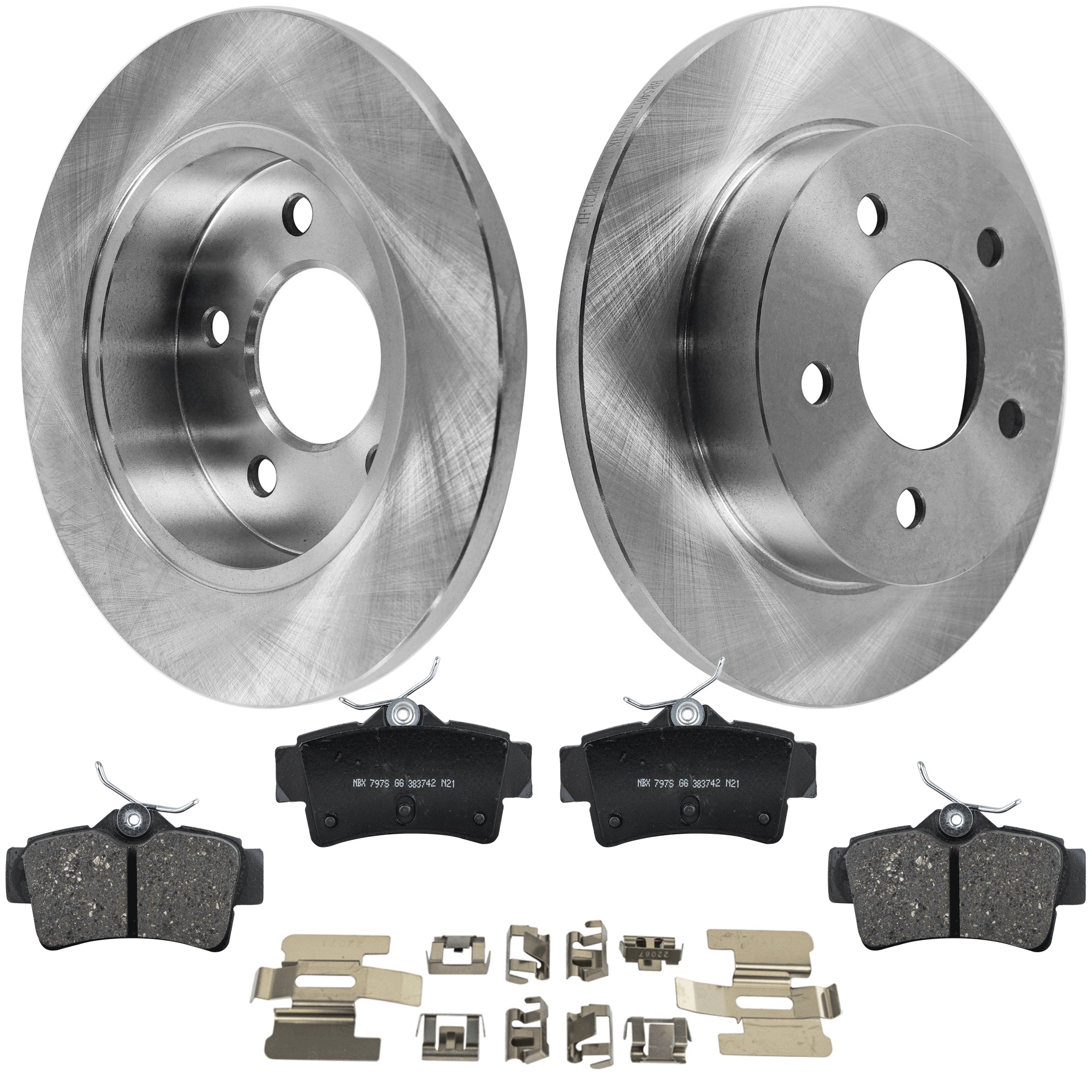SureStop® 2-Wheel Set Rear Brake Disc and Pad Kit, Plain Surface 5