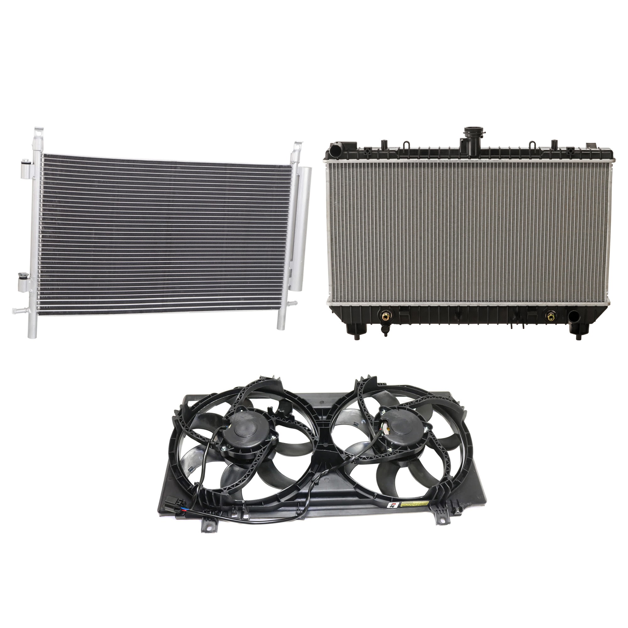 Kool Vue® 2011 Chevrolet Camaro - 3-Piece Kit A/C Condenser, 8 Cyl 6.2L, includes (1) A/C Condenser, (1) Cooling Fan Assembly, and (1) Radiator KIT-081024-24