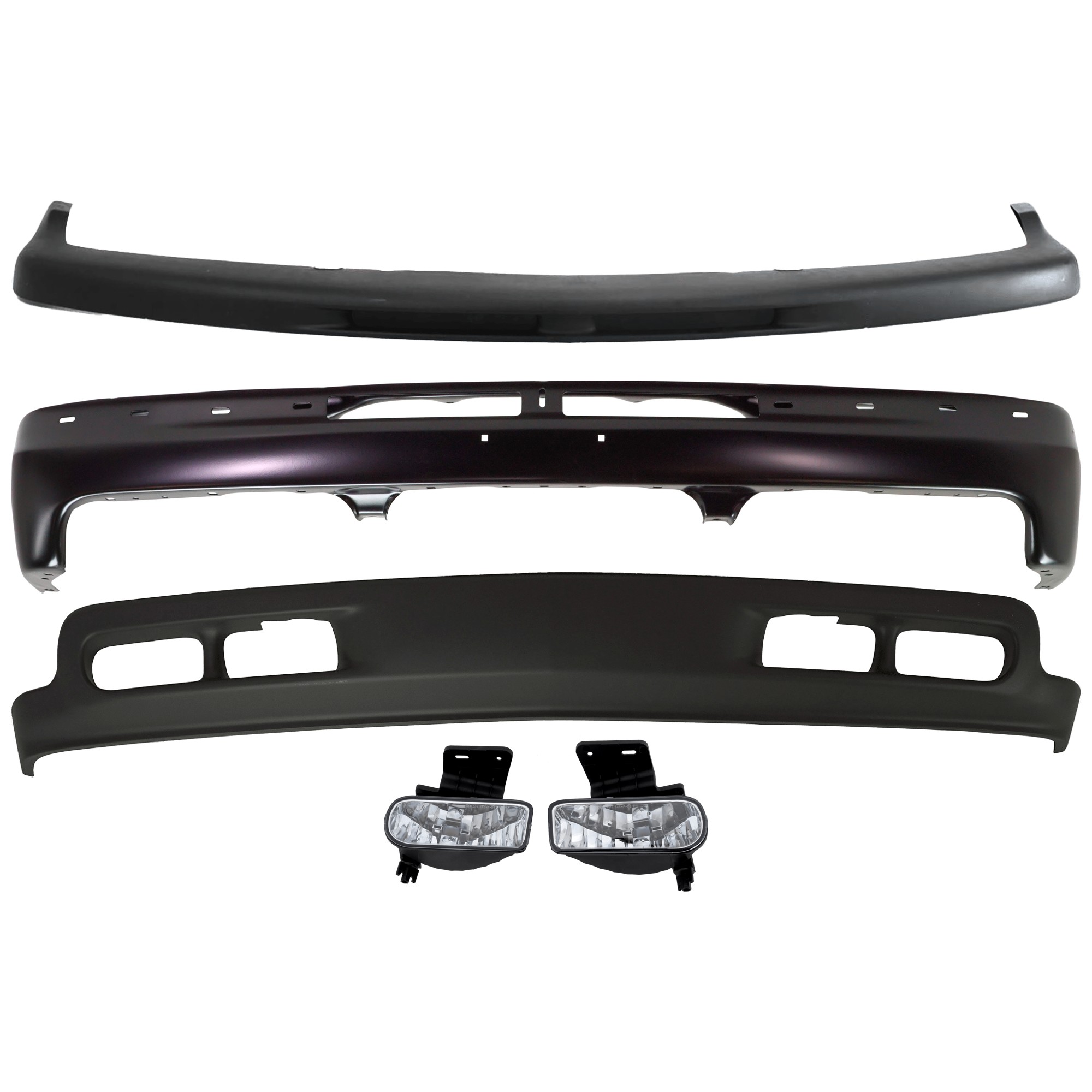 Replacement® 2005 Chevrolet Tahoe - 5-Piece Kit Front Bumper, Primed, Includes (1) Bumper, (1) Bumper Trim, (2) Fog Light, and (1) Valance KIT-081324-C349