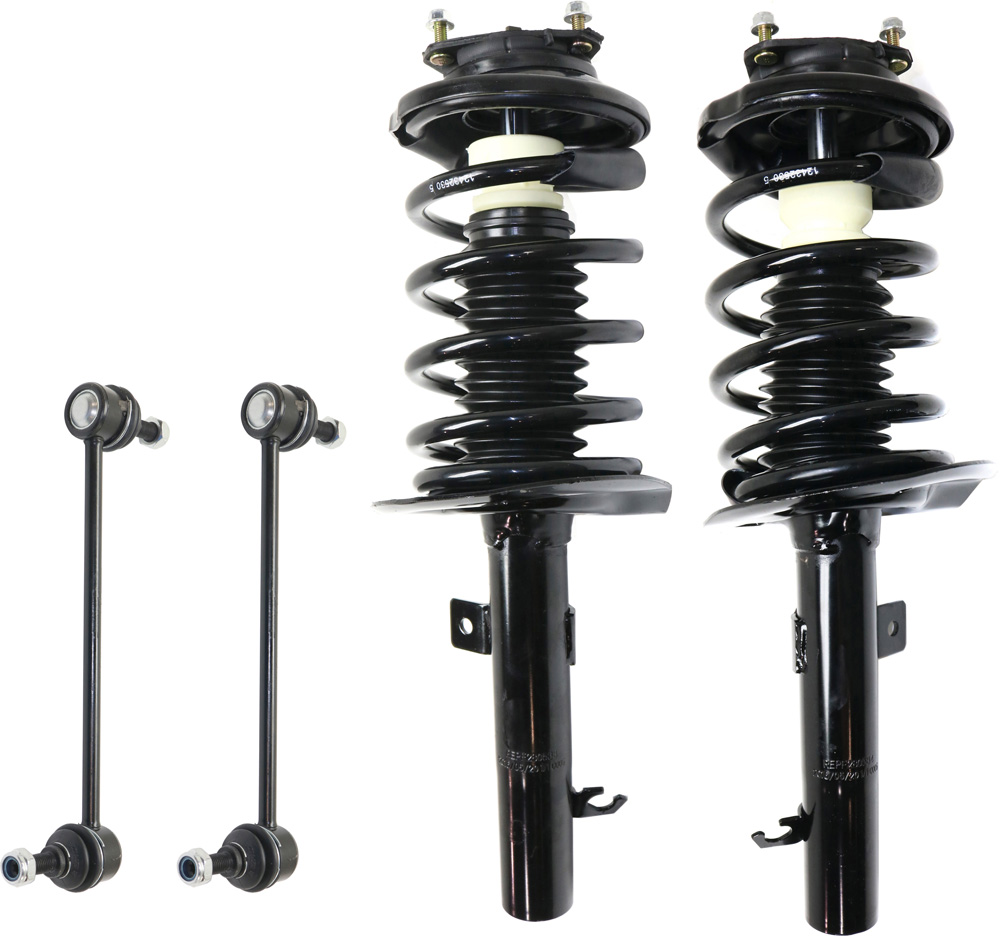 TrueDrive® 2007 Ford Focus SE 4 Cyl 2.0L - 4-Piece Kit Front, Driver and Passenger Side Suspension Kit, includes (2) Loaded Strut and (2) Sway Bar Link KIT-090717-43