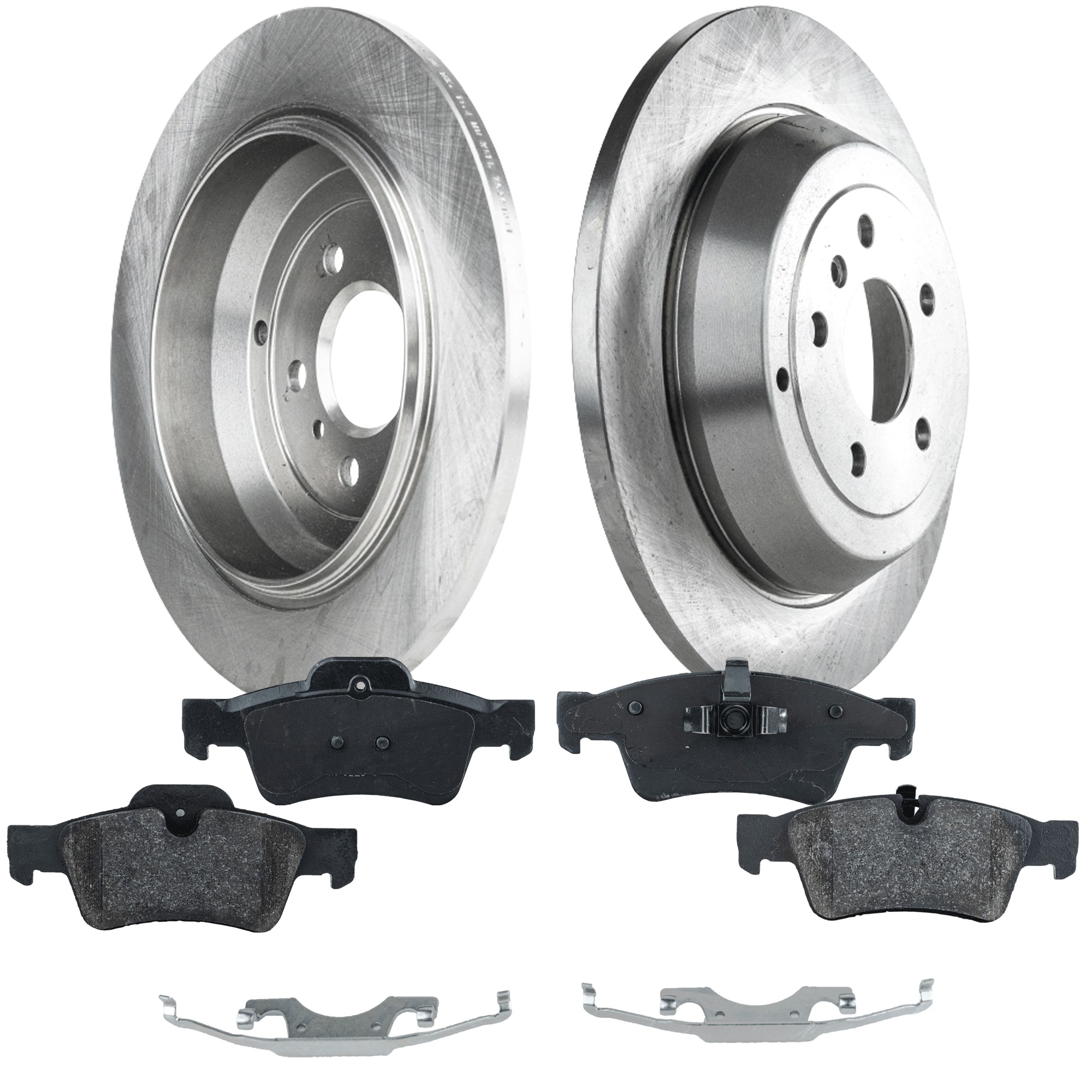 SureStop® 2009 Mercedes Benz ML350 - Rear Brake Disc and Pad Kit, Plain Surface, 5 Lugs, 329.95 mm, Organic, RWD, Pro-Line Series KIT-091121-1521