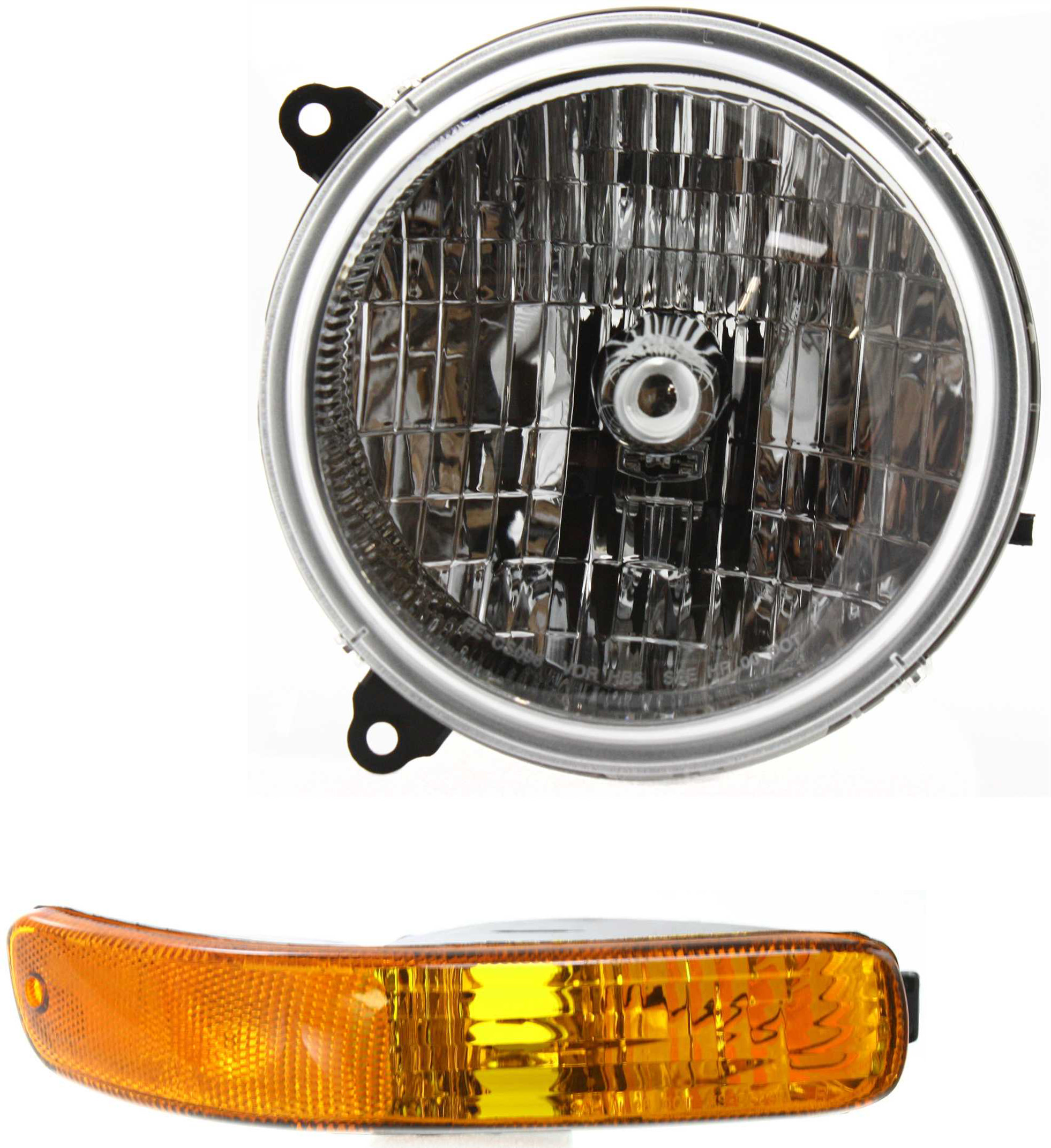 Replacement® 2003 Jeep Liberty - 2-Piece Kit Driver Side Halogen Headlight, With bulb(s), Production Date From October 06 2002, OE Replacement Includes (1) Headlight and (1) Parking Light KIT-092117-07