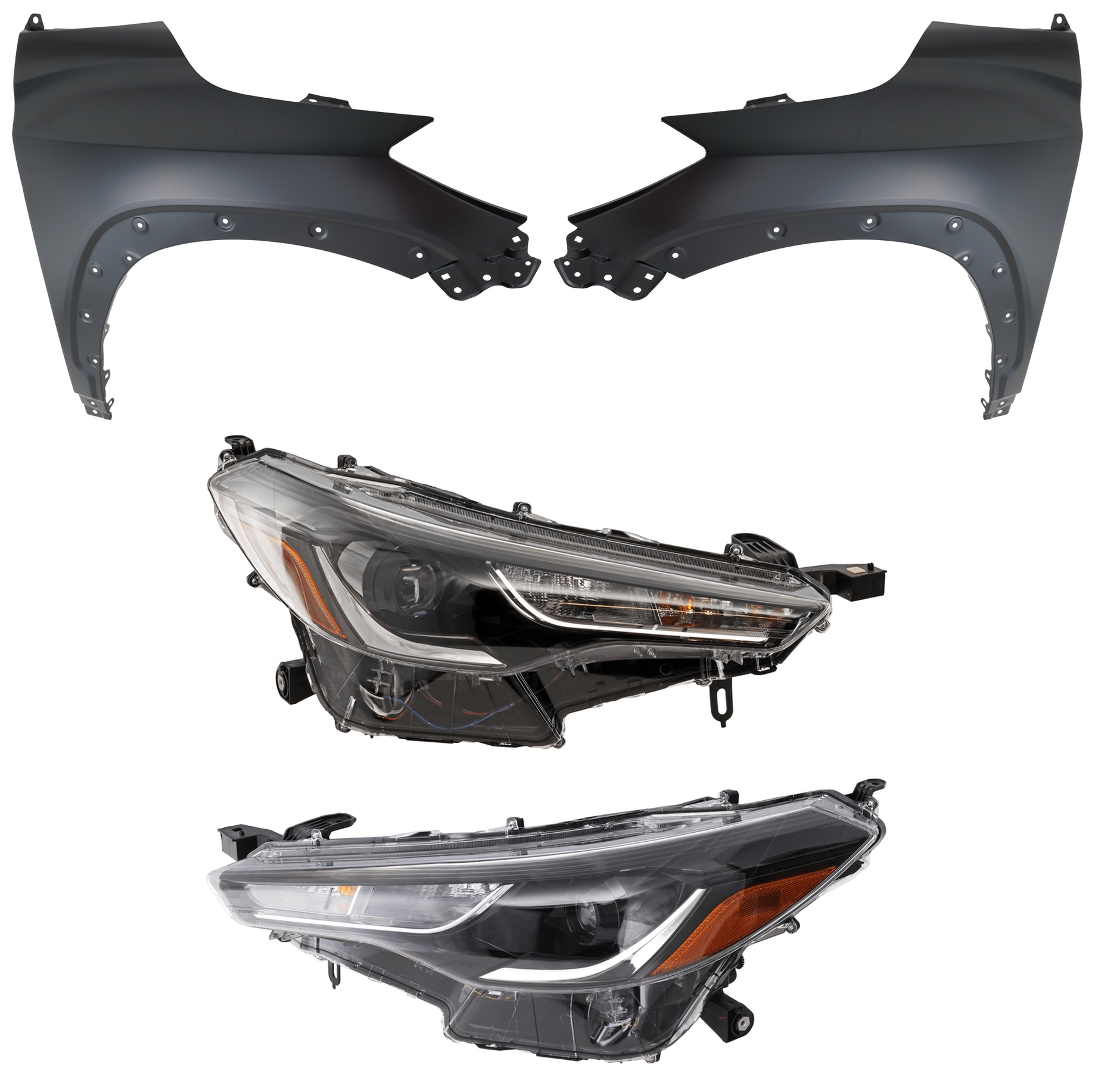 Replacement Headlight Clear Lens, Chrome Interior, Driver & Passenger Side, 1-year unlimited-mileage warranty KIT-092626-195