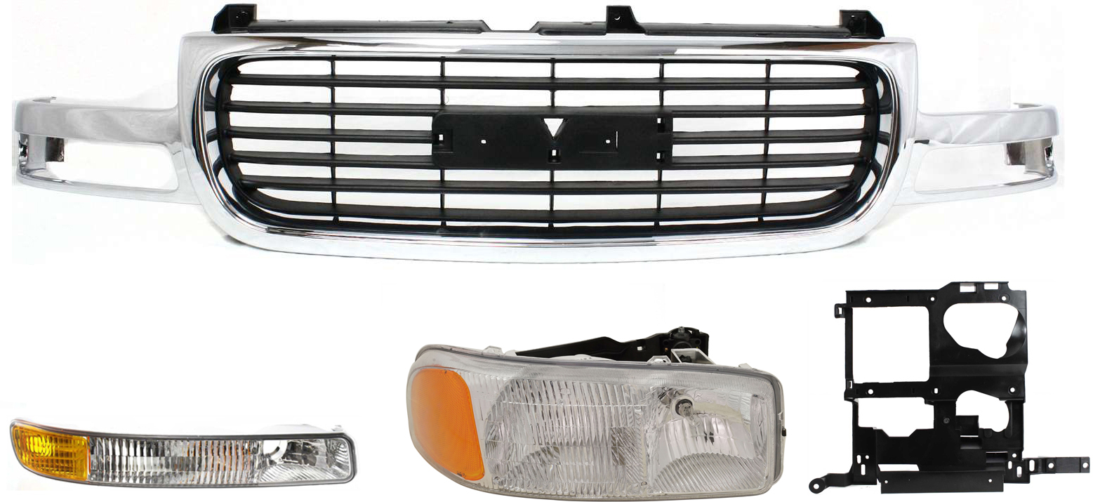 Replacement® 2002 GMC Yukon XL 1500 SLT - Grille, Chrome Shell with Painted Black Insert, Sport Utility KIT-110916-26