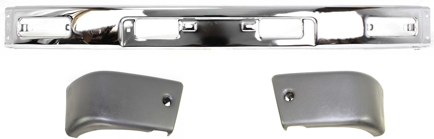 Replacement Bumper Steel Chrome, Front, 1-year unlimited-mileage warranty KIT-110916-43