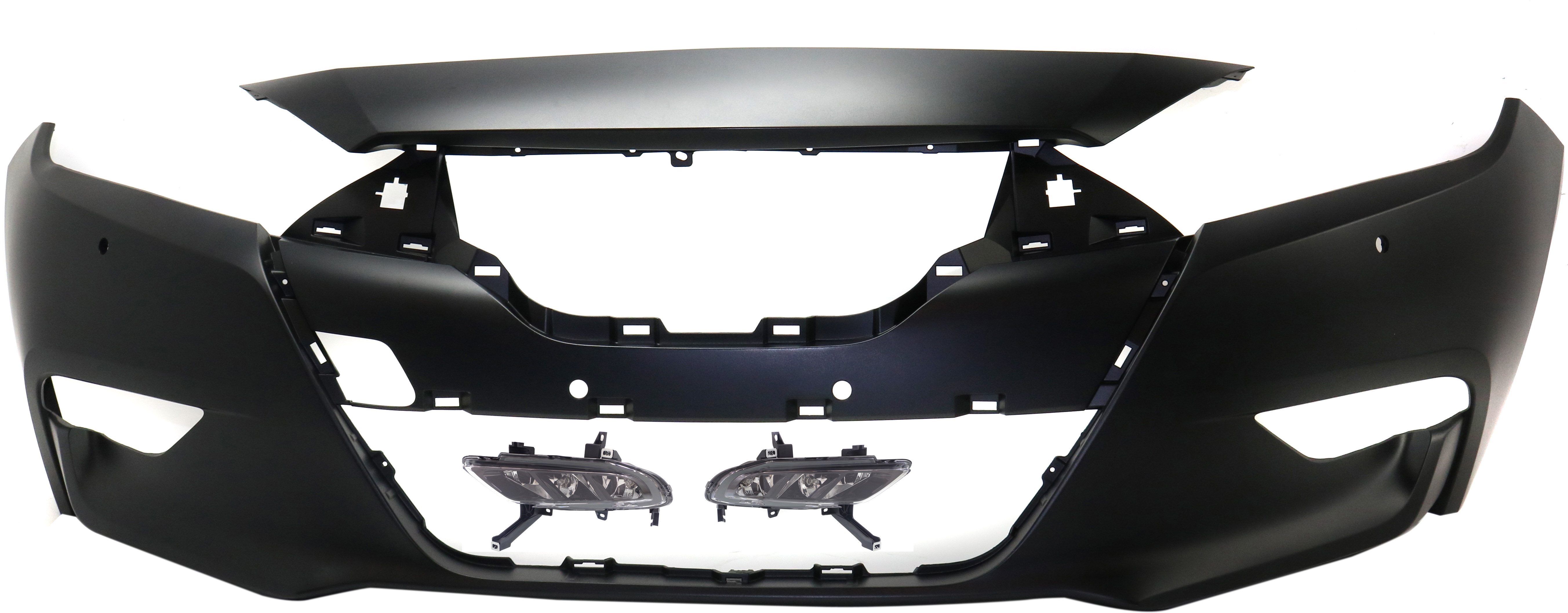 Replacement® 2017 Nissan Maxima SV - 3-Piece Kit Front Primed Bumper Cover, CAPA Certified, Includes (1) Bumper Cover and (2) Fog Light KIT-BCFL-0640