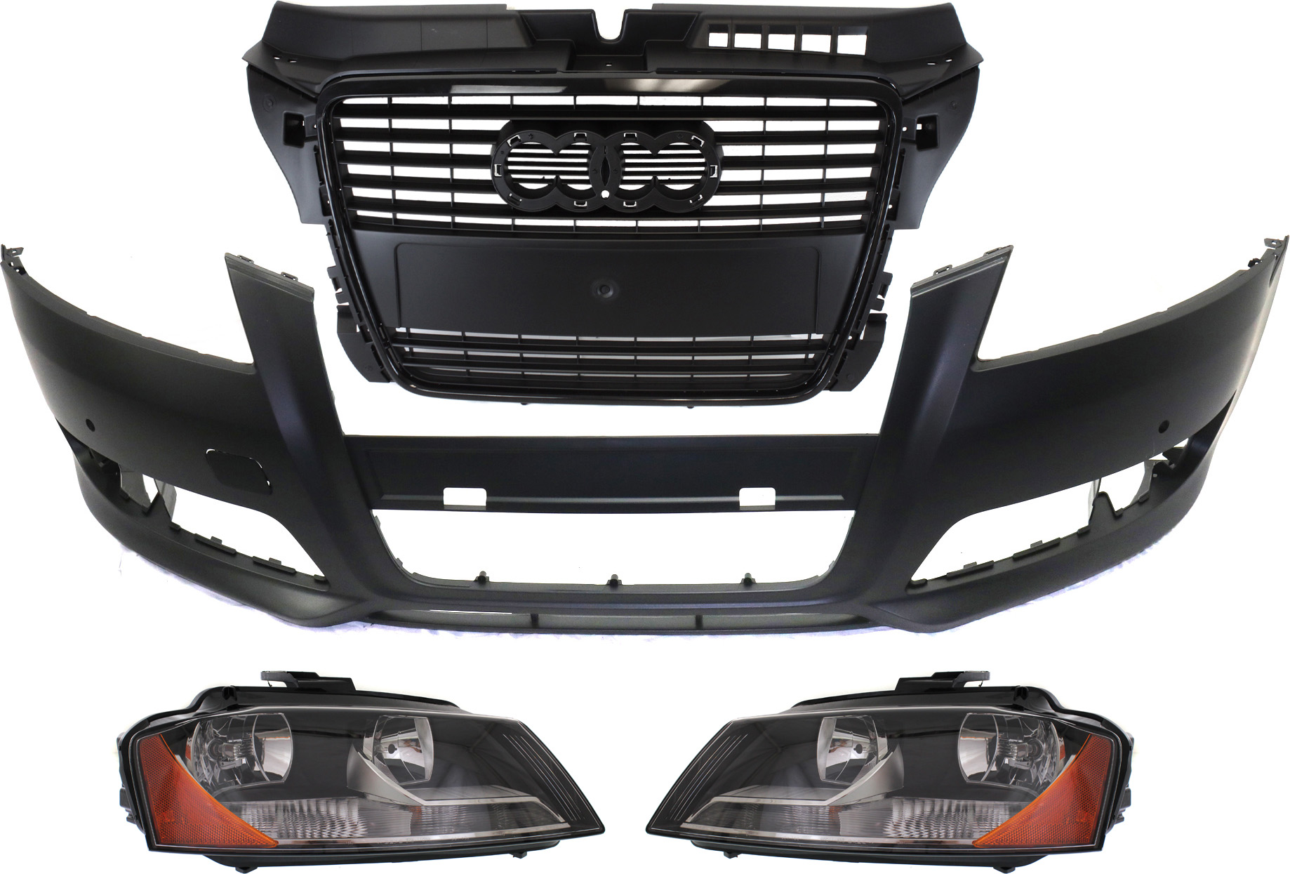 Primed Grille Type 2 Without License Plate Holes Fits A3 Quattro A3 AU1200119