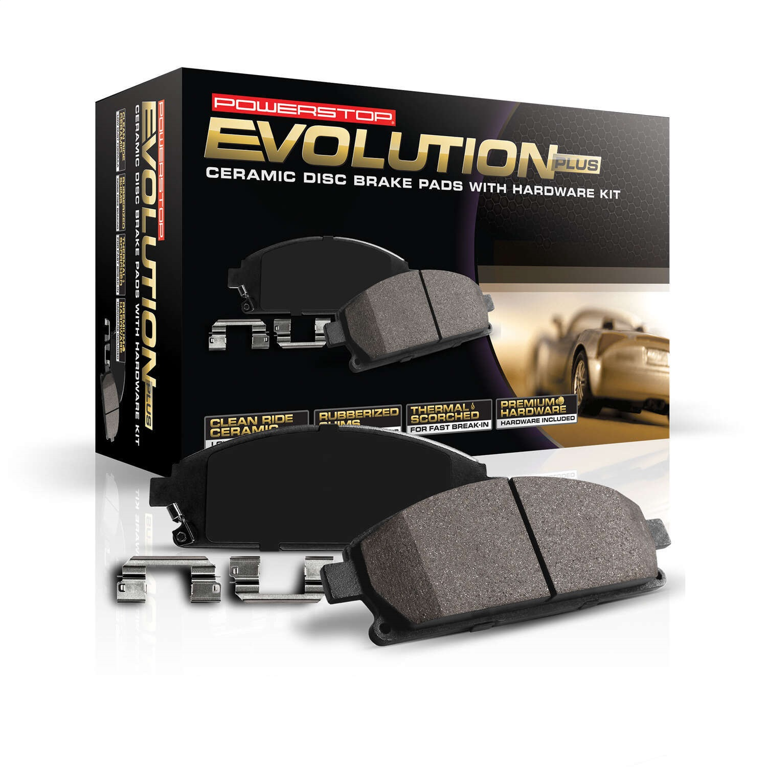 Powerstop Brake Pad Set Z17 Evolution Plus Ceramic, Front, 90-day / 3000-mile limited warranty 17-1592