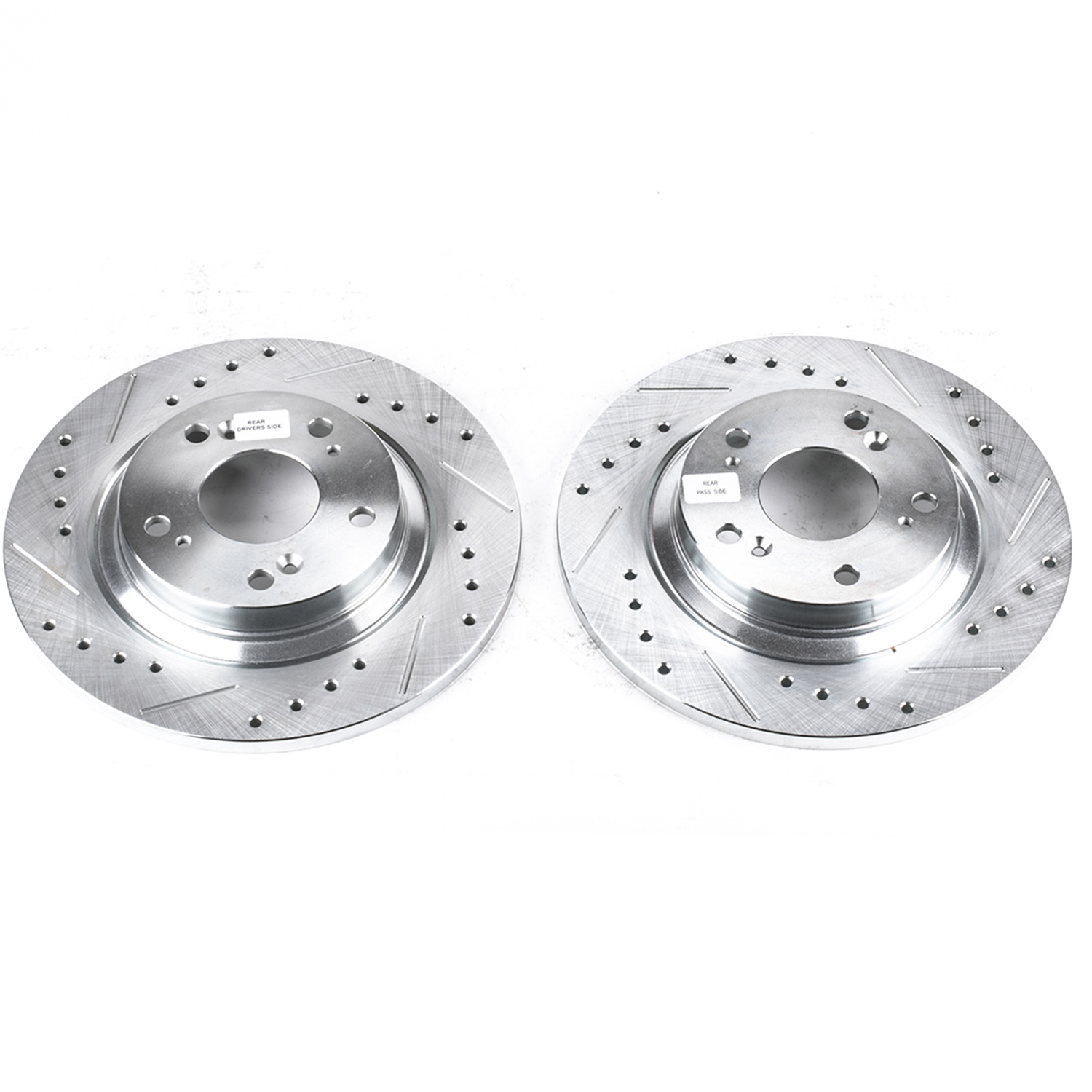 Drilled and Slotted Front Rotors with Silver ZRC Coating F01-938-P 