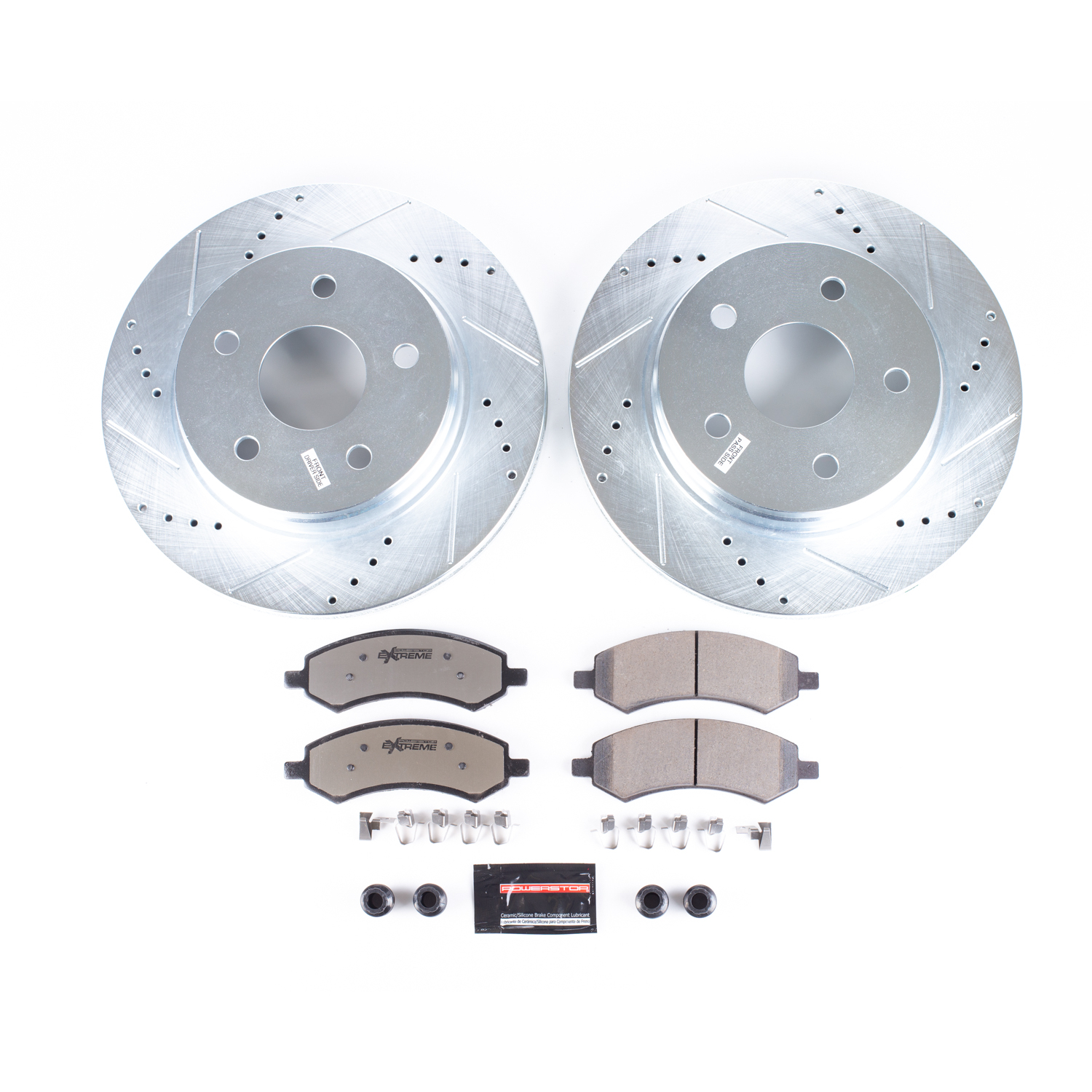 Powerstop® K2163-36 Front Brake Disc and Pad Kit, Silver zinc