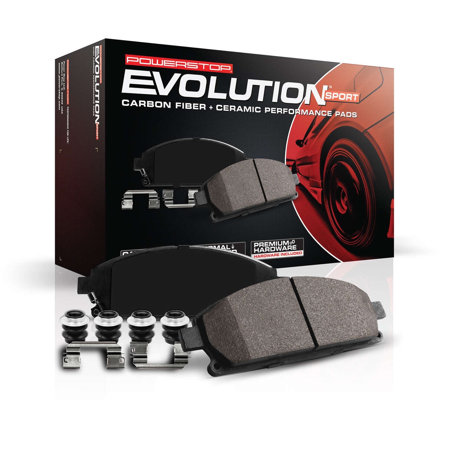 Powerstop® 2016 Mercedes Benz C300 - Front Carbon Fiber Ceramic Brake Pad Set, Except AMG Package, Requires Wear Sensor, Z23 Evolution Sport Series