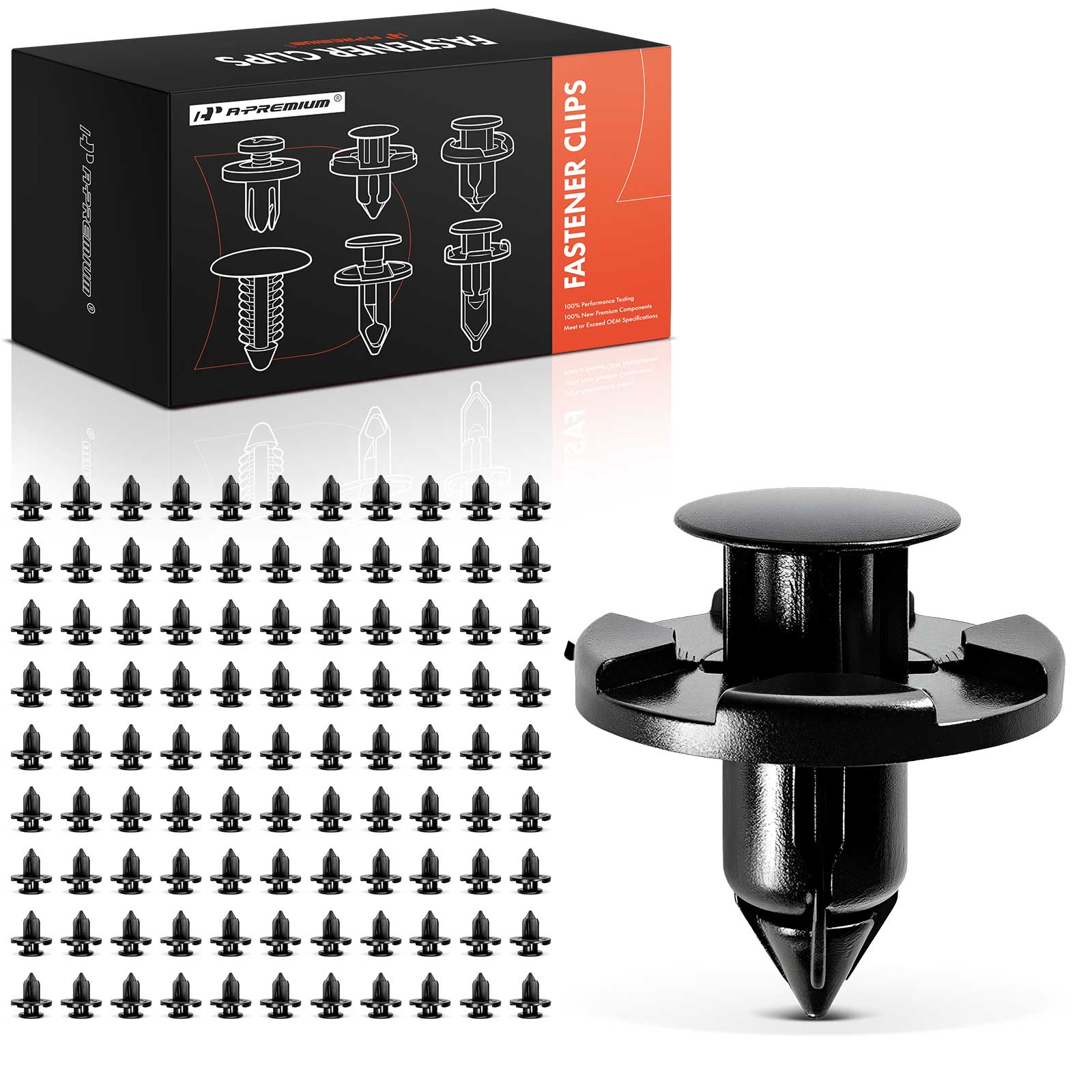 1995 Nissan 300ZX - Clips & Fasteners, Black, Nylon, Set of 100