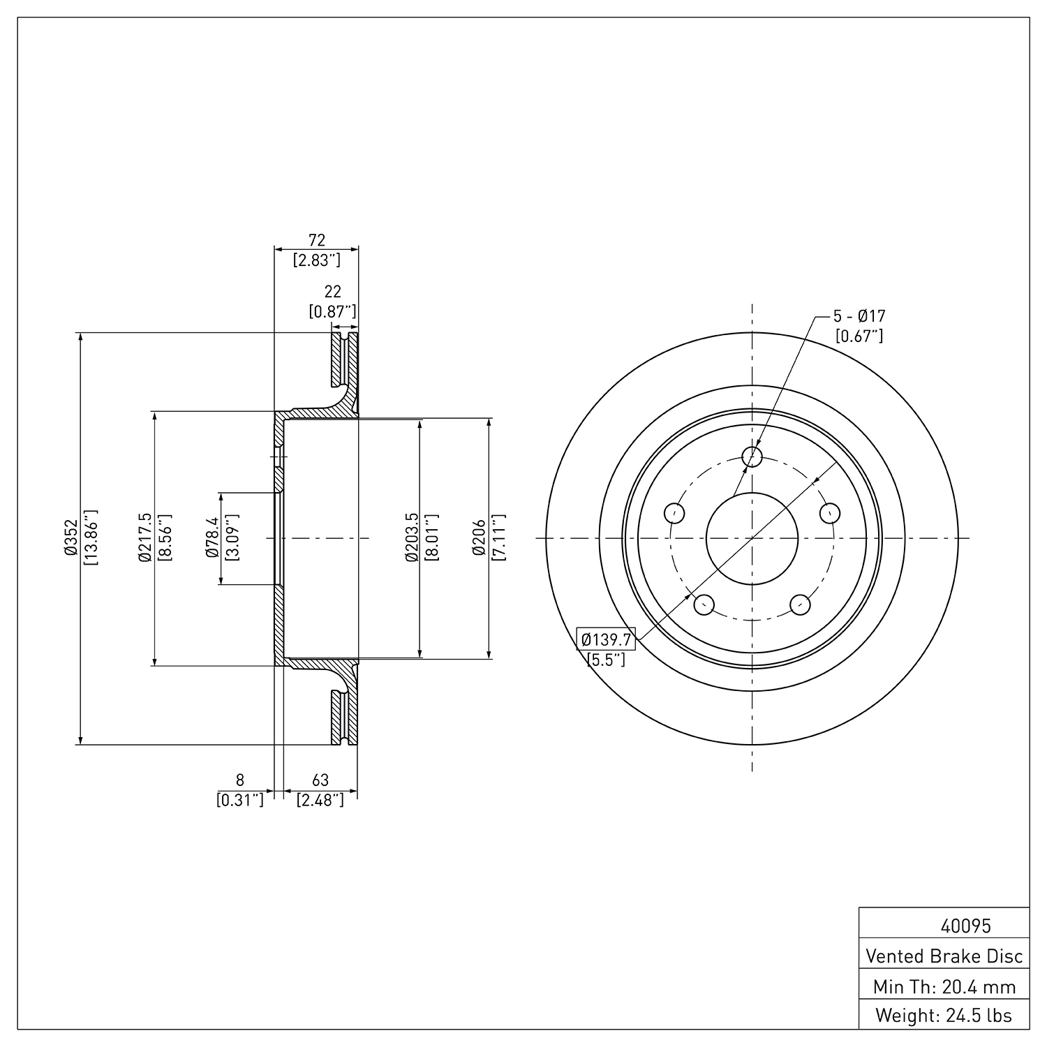 R1 Concepts Brake Disc, Rear, Driver or Passenger Side, 1 Year Limited Warranty ERE-40095
