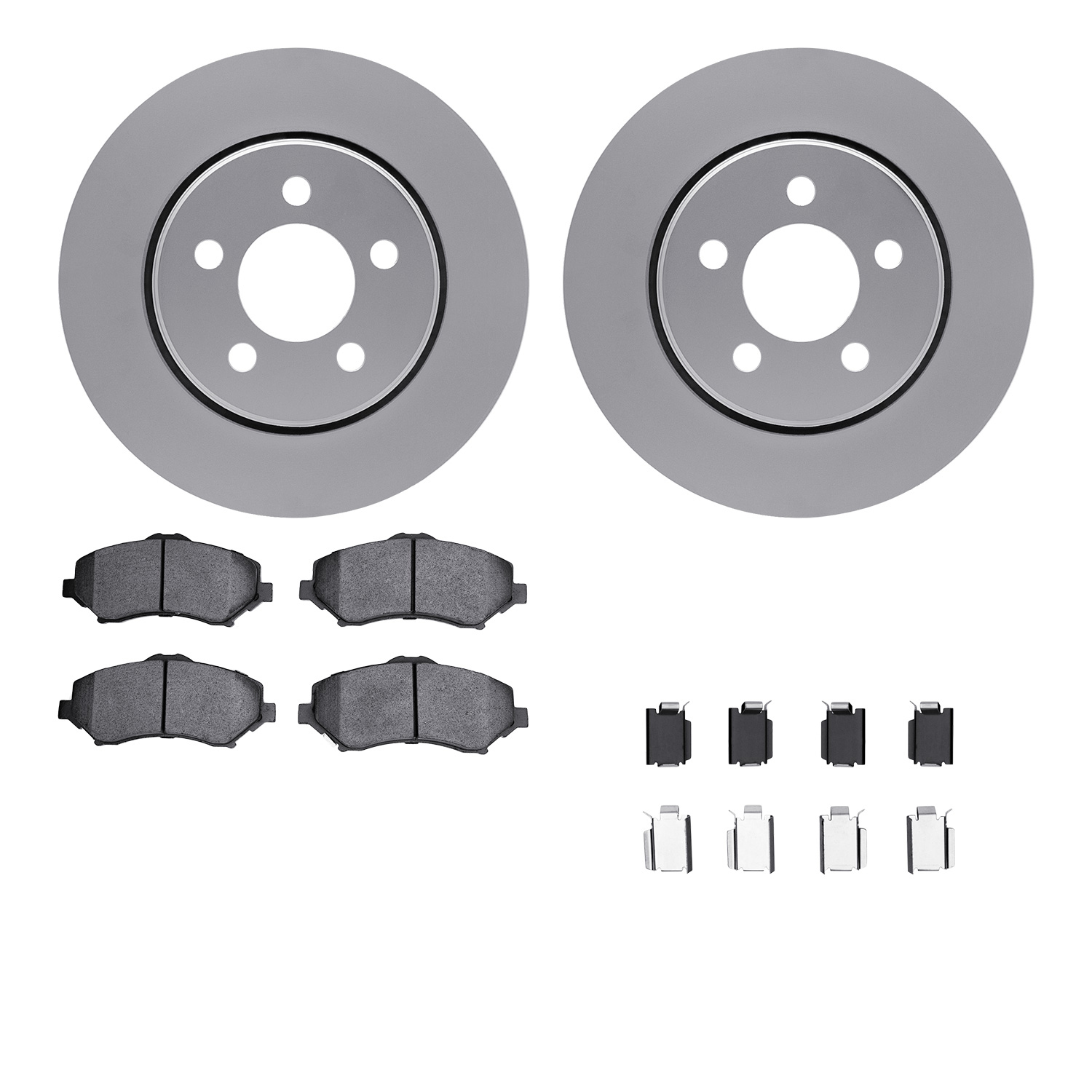 R1 Concepts Brake Disc & Pad Kit GEO-Carbon Rotors with European Ceramic Pads Series, Front, 1 Year Limited Warranty WDTH1-42009