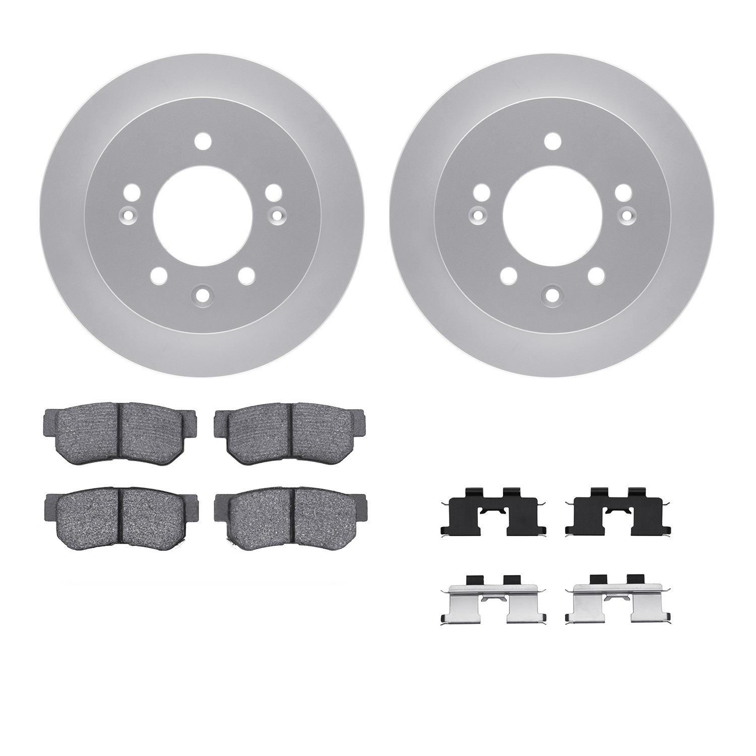 R1 Concepts Brake Disc & Pad Kit GEO-Carbon Rotors with Ceramic Pads Series, Rear, 1 Year Limited Warranty WDWH1-03008