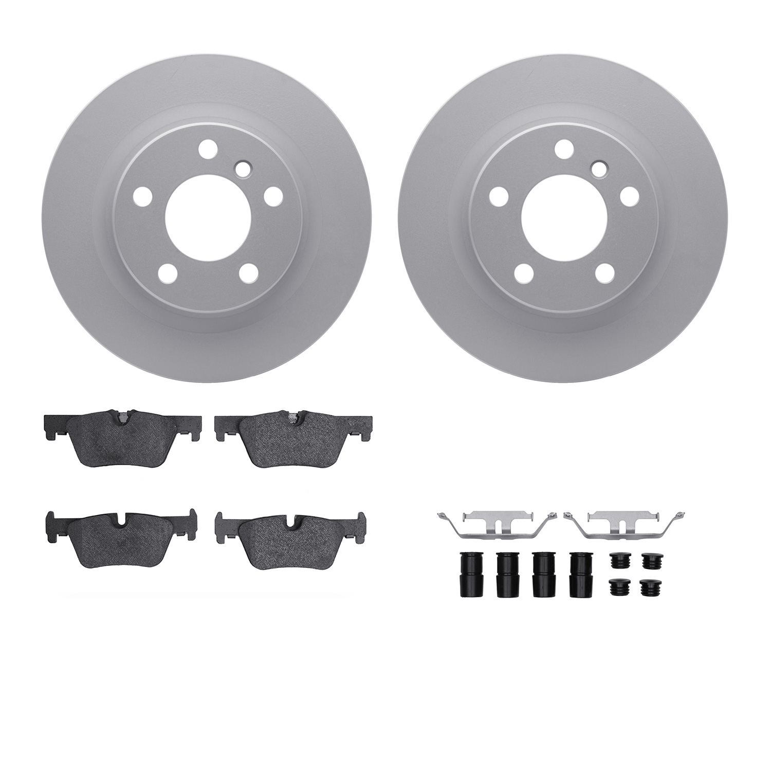 R1 Concepts Brake Disc & Pad Kit GEO-Carbon Rotors with Ceramic Pads Series, Rear, 1 Year Limited Warranty WDWH1-31088