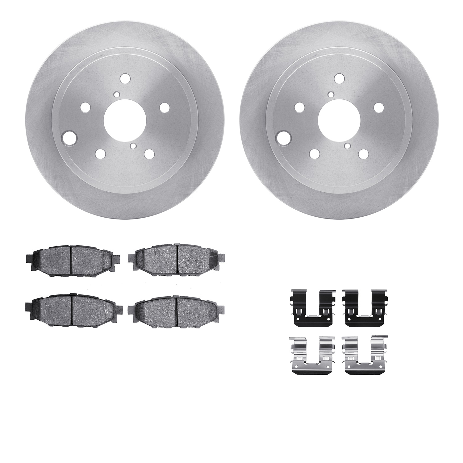R1 Concepts Brake Disc & Pad Kit eLINE Silver Rotors with Ceramic Pads Series, Rear, 1 Year Limited Warranty WFWH1-13042