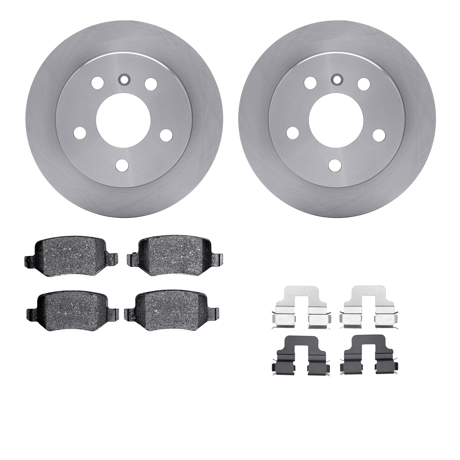 R1 Concepts Brake Disc & Pad Kit eLINE Silver Rotors with Ceramic Pads Series, Rear, 1 Year Limited Warranty WFWH1-63156