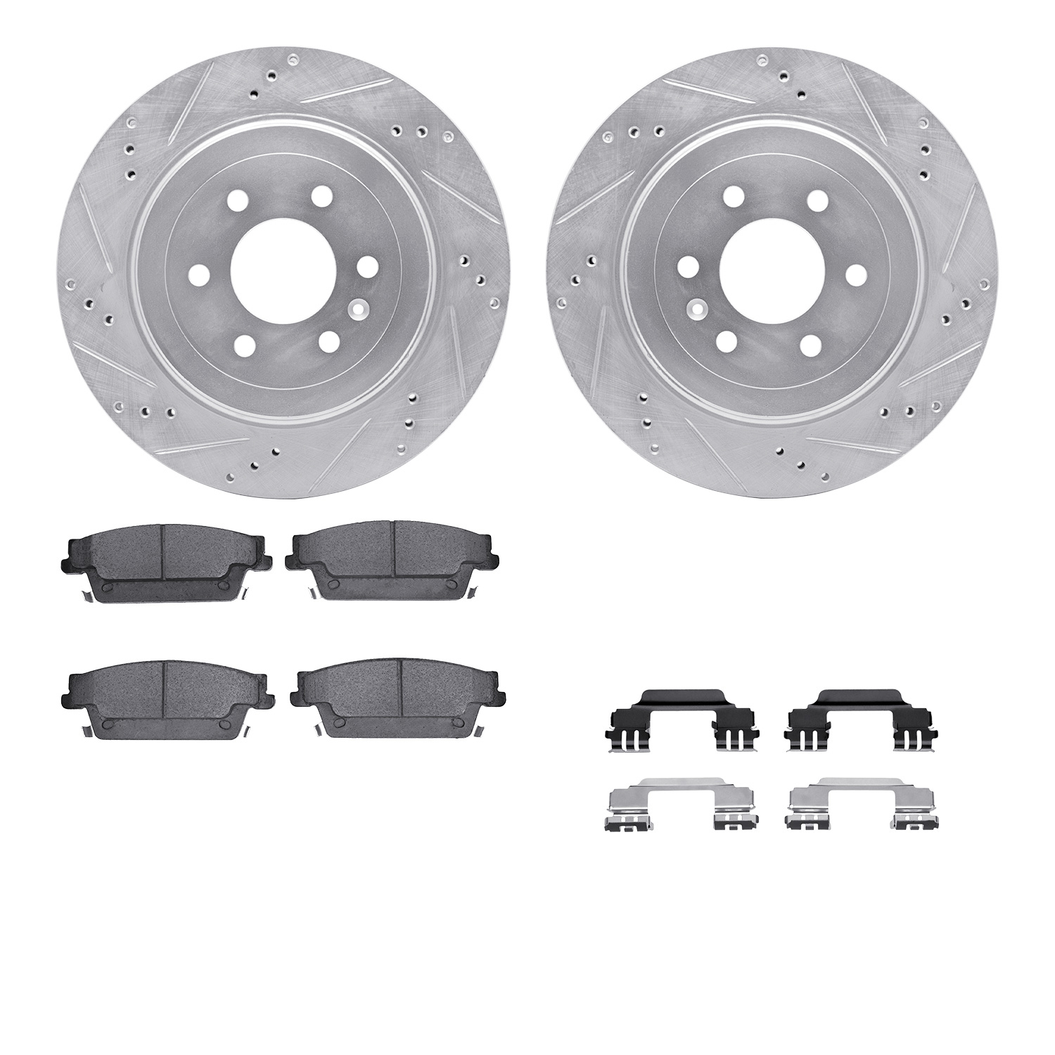 R1 Concepts Brake Disc & Pad Kit eLINE Silver Rotors with European Ceramic Pads Series, Rear, 1 Year Limited Warranty WGTH1-46030