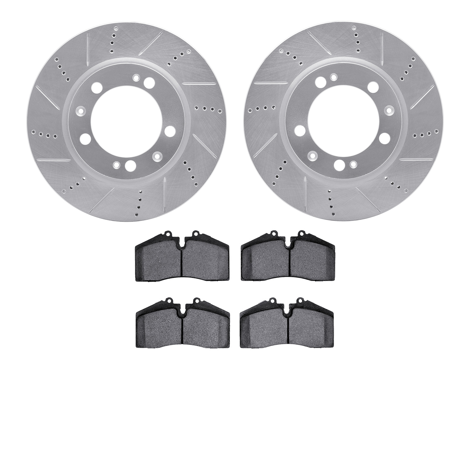 R1 Concepts Brake Disc & Pad Kit eLINE Silver Rotors with European Ceramic Pads Series, Front, 1 Year Limited Warranty WGTN1-02006