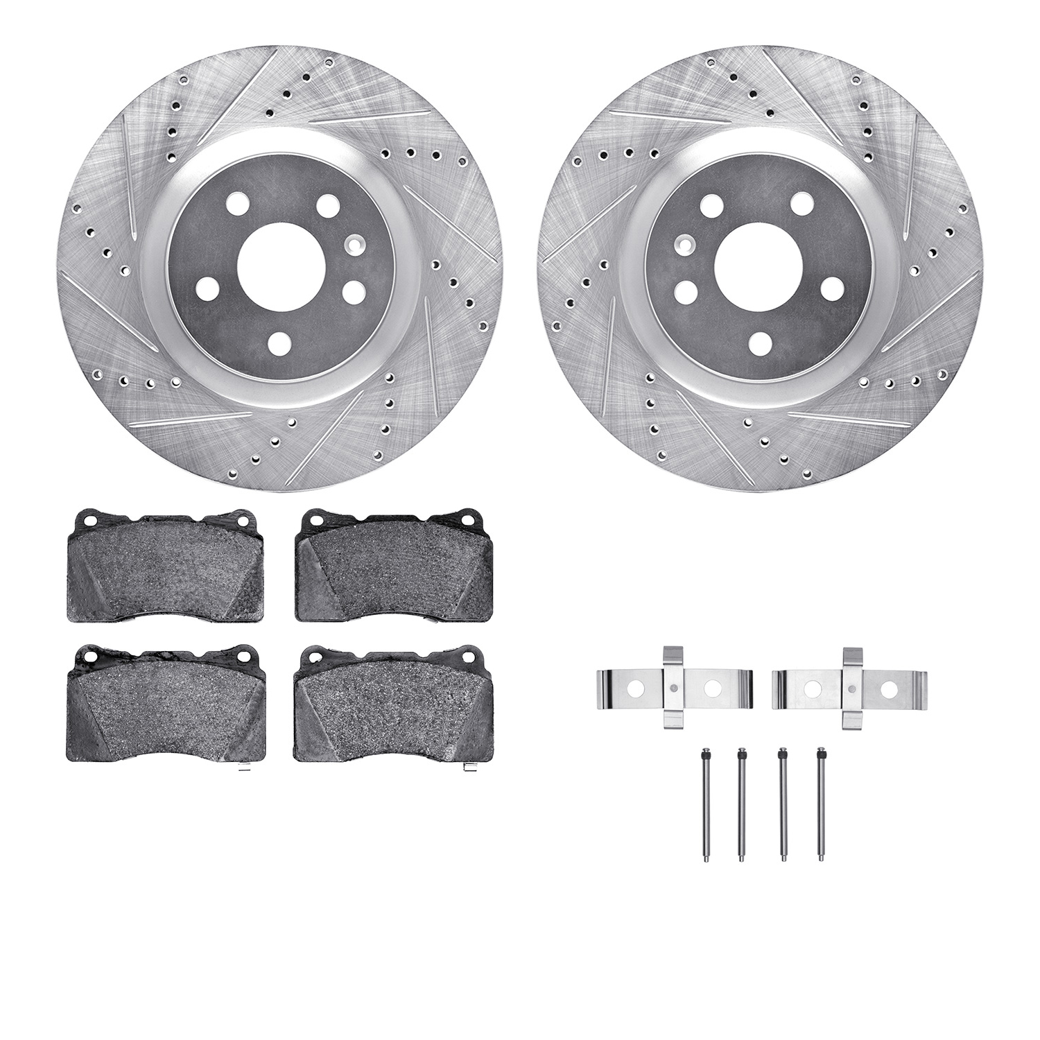 R1 Concepts Brake Disc & Pad Kit eLINE Silver Rotors wtih Optimum OEp Pads Series, Front, 1 Year Limited Warranty WGUH1-45013