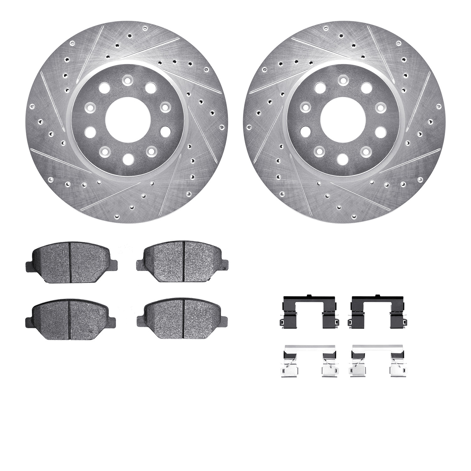 R1 Concepts Brake Disc & Pad Kit eLINE Silver Rotors wtih Optimum OEp Pads Series, Front, 1 Year Limited Warranty WGUH1-47037