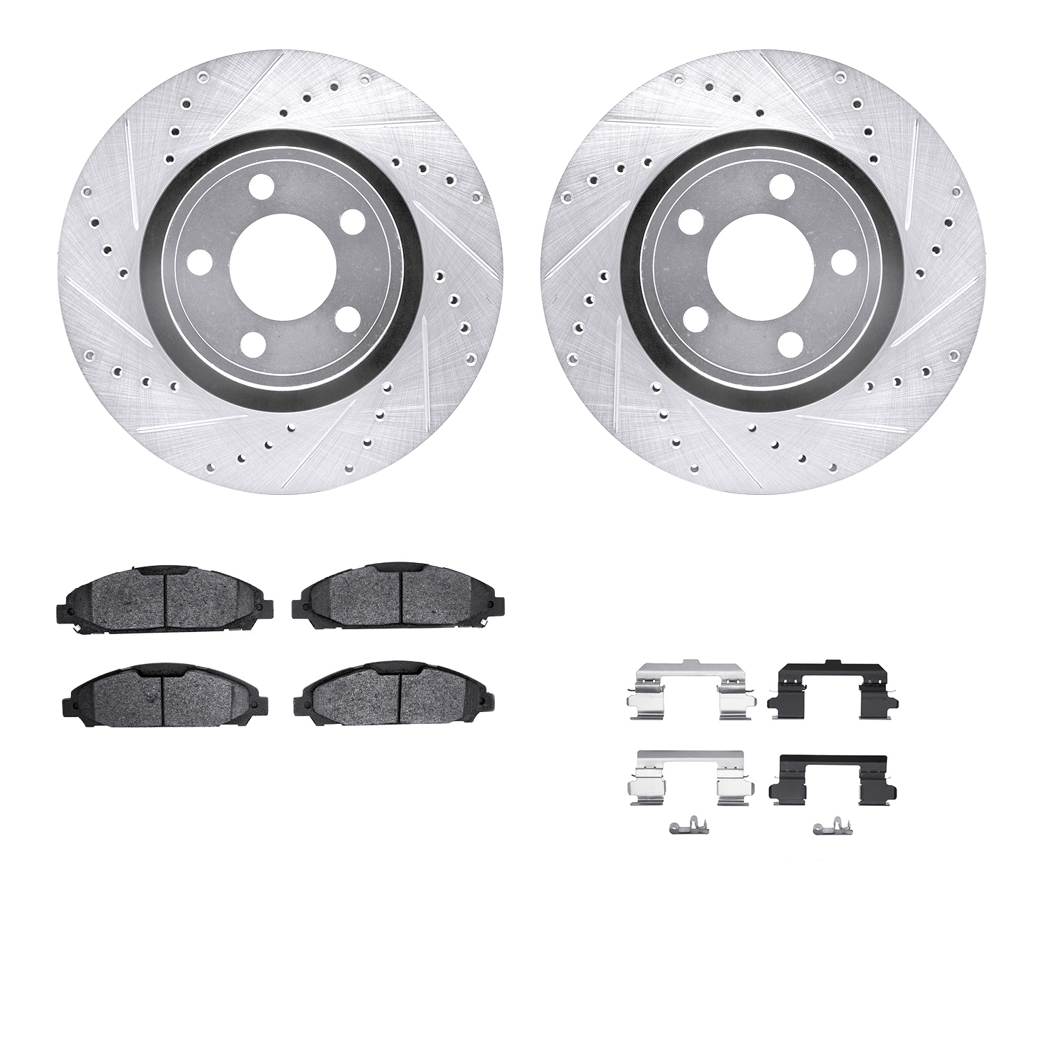R1 Concepts Brake Disc & Pad Kit eLINE Silver Rotors wtih Optimum OEp Pads Series, Front, 1 Year Limited Warranty WGUH1-54083