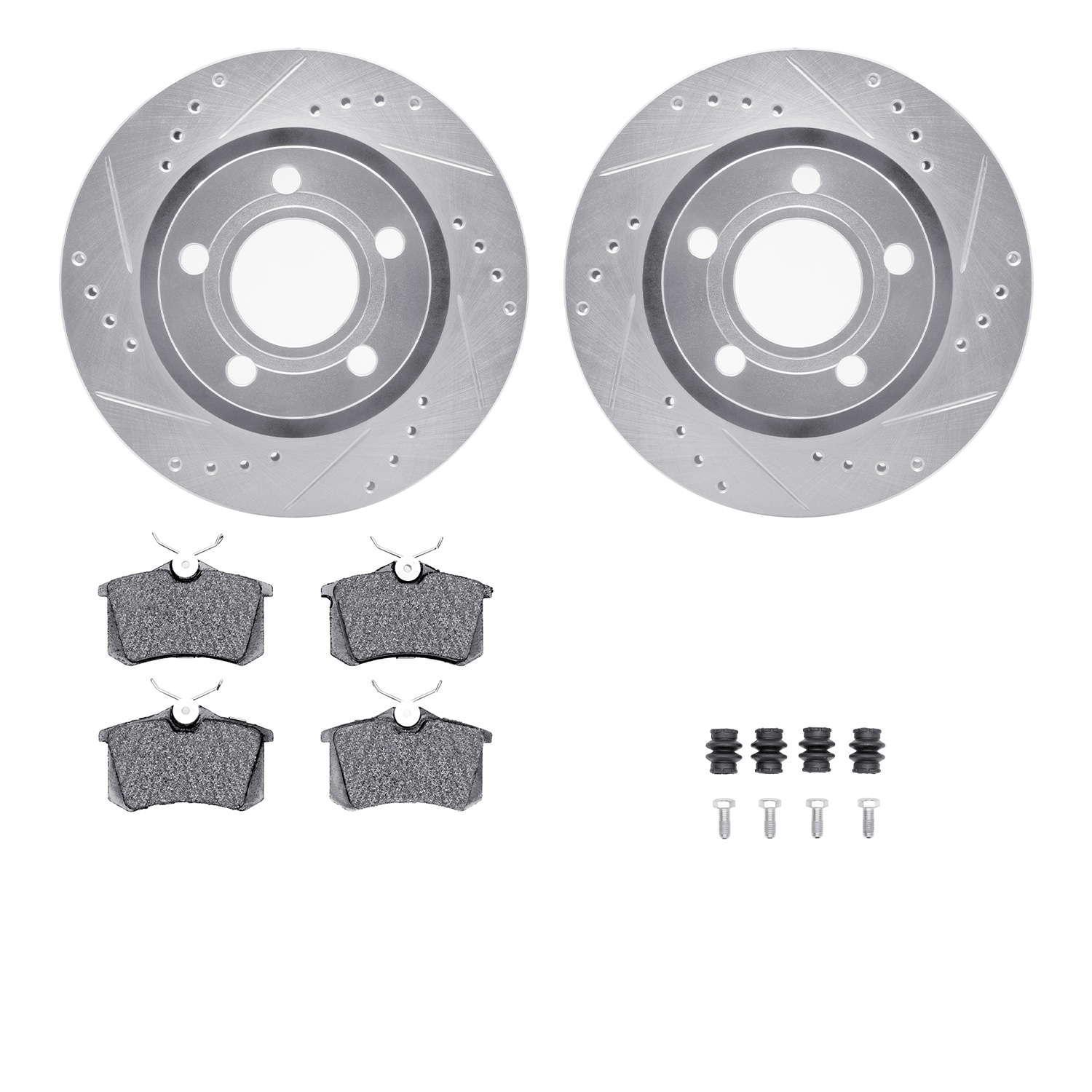 R1 Concepts Brake Disc & Pad Kit eLINE Silver Rotors wtih Optimum OEp Pads Series, Rear, 1 Year Limited Warranty WGUH1-74050