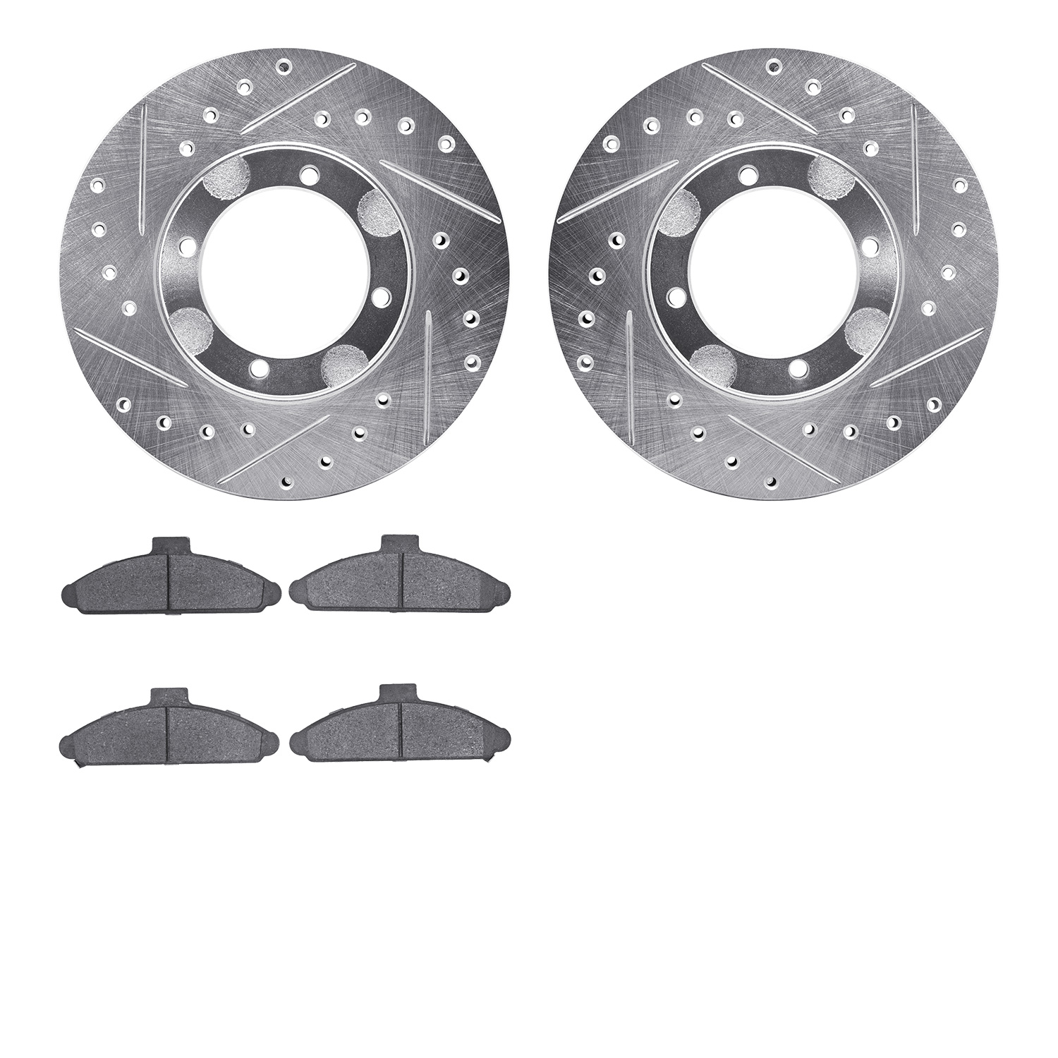 R1 Concepts Brake Disc & Pad Kit eLINE Silver Rotors wtih Optimum OEp Pads Series, Front, 1 Year Limited Warranty WGUN1-03127