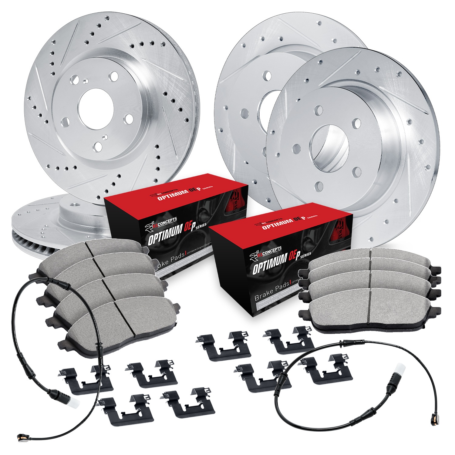 R1 Concepts Brake Disc and Pad Kit, Front Rear, 1 Year Limited Warranty WGUS2-31225