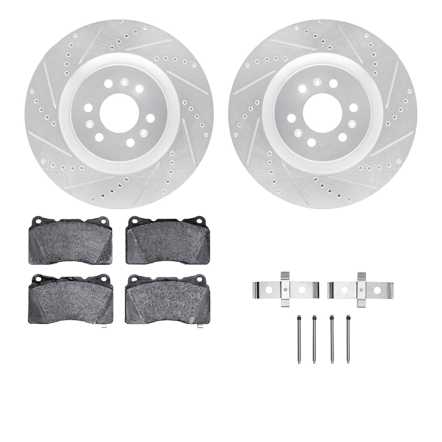 R1 Concepts Brake Disc & Pad Kit eLINE Silver Rotors with Ceramic Pads Series, Front, 1 Year Limited Warranty WGWH1-46031