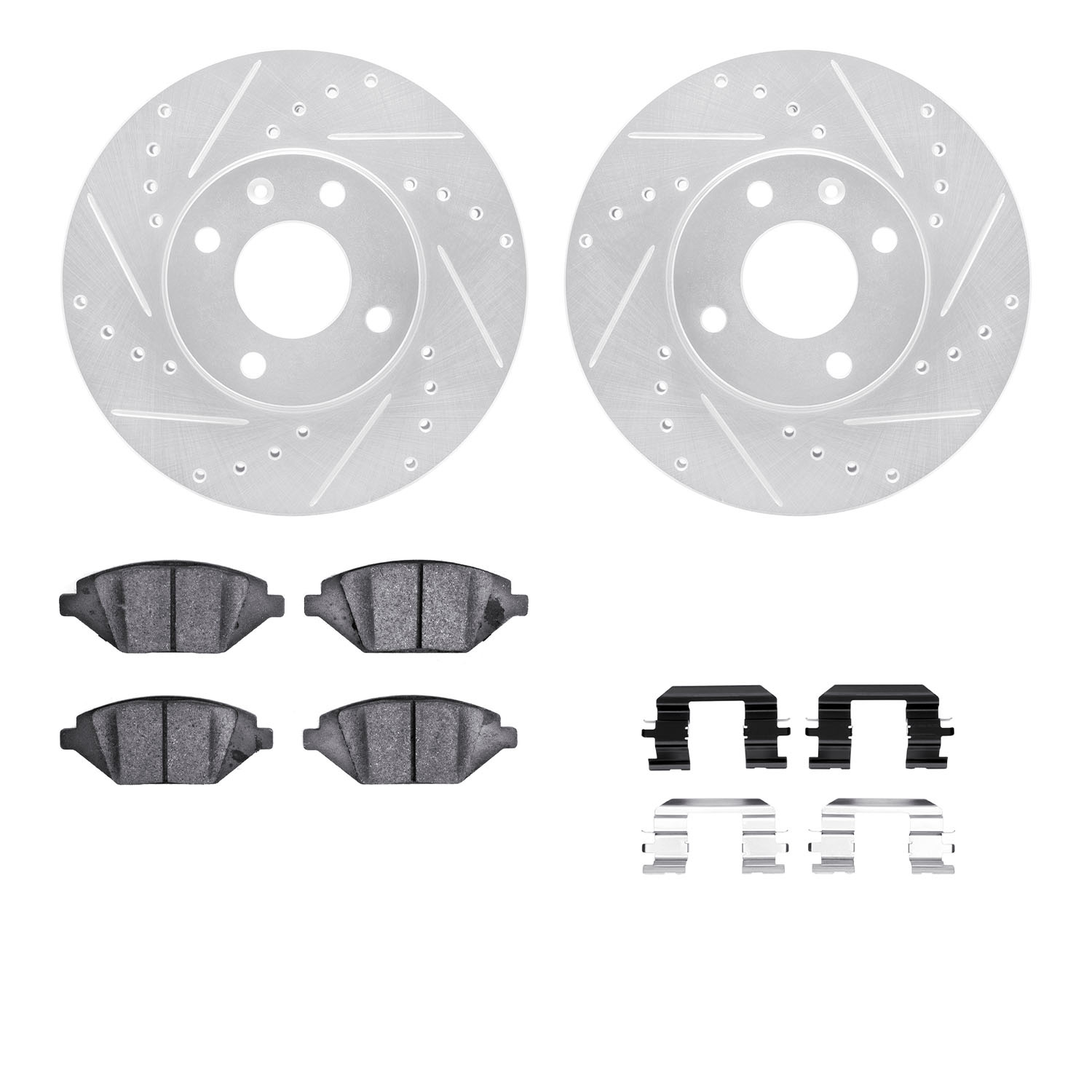 R1 Concepts Brake Disc & Pad Kit eLINE Silver Rotors with Ceramic Pads Series, Front, 1 Year Limited Warranty WGWH1-47074