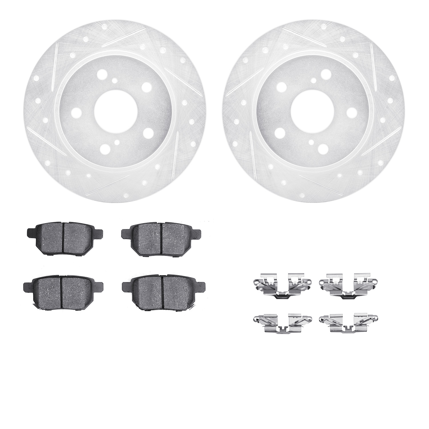 R1 Concepts Brake Disc & Pad Kit eLINE Silver Rotors with Ceramic Pads Series, Rear, 1 Year Limited Warranty WGWH1-91003
