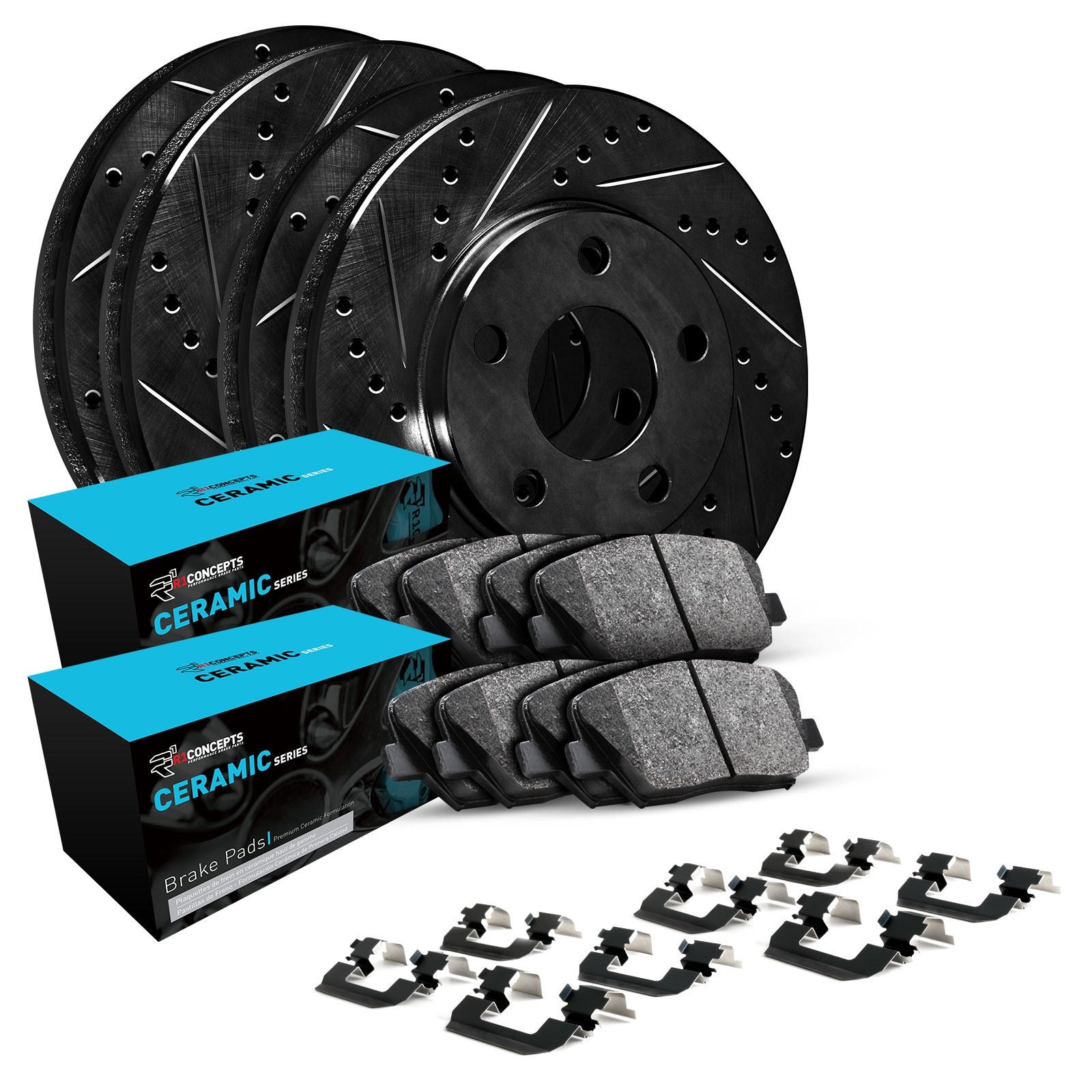 R1 Concepts Brake Disc and Pad Kit, Front Rear, 1 Year Limited Warranty WHWH2-13048