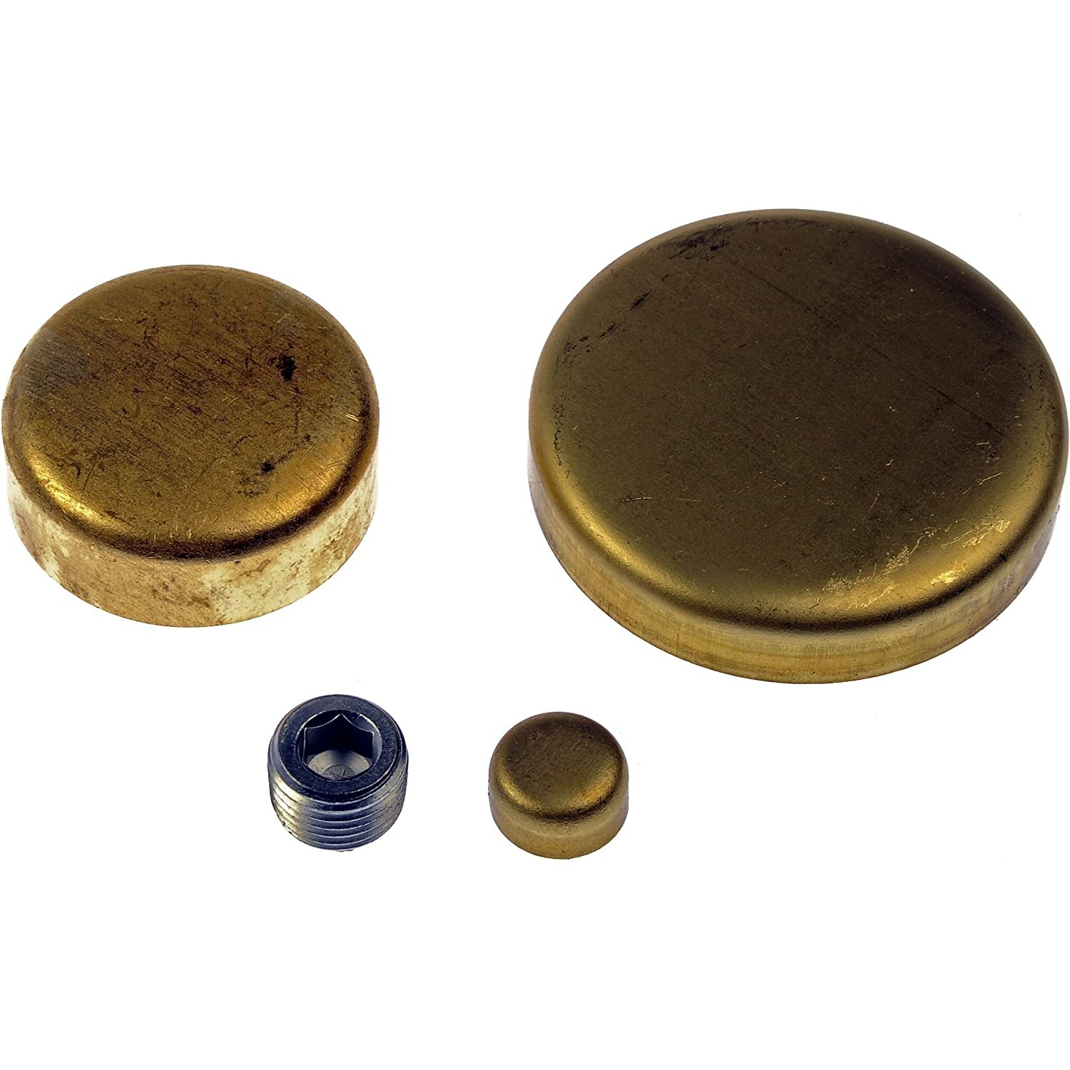 02663 Direct Fit Freeze Plugs, Kit - Brass Expansion Plug Kit, 10 Expansion Plugs, 4 Pipe Plugs - BRASS EXP PLUG KIT - Brass Expansion Plug Kit, 10 Expansion Plugs, 4 Pipe Plugs - Freeze Plug - Welsh Plug - Core Plug - The plugs in this engine expansion plug kit are designed to match the original parts on specified vehicles. Made of quality materials, this kit components are engineered for reliable performance and durability. - Ford 2001-62, Lincoln 1992-77, Mercury 2001-97, Mercury 1993-62 - Dorman 02663 Brass Expansion Plug Kit, 10 Expansion Plugs, 4 Pipe Plugs Compatible with Select Ford / Lincoln / Mercury Models, 14 Piece