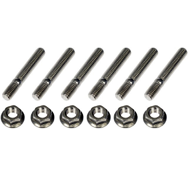 03133HP Exhaust Flange Bolt and Spring - Direct Fit - Dorman 03133HP Exhaust Flange Stud Kit - M10-1.5 x 62mm Stainless Steel Compatible with Select Models (OE FIX) - Dorman - HELP Exhaust Flange Stud and Nut 03133HP - Exhaust Flange Stud Kit - M10-1.5 x 62mm Stainless Steel