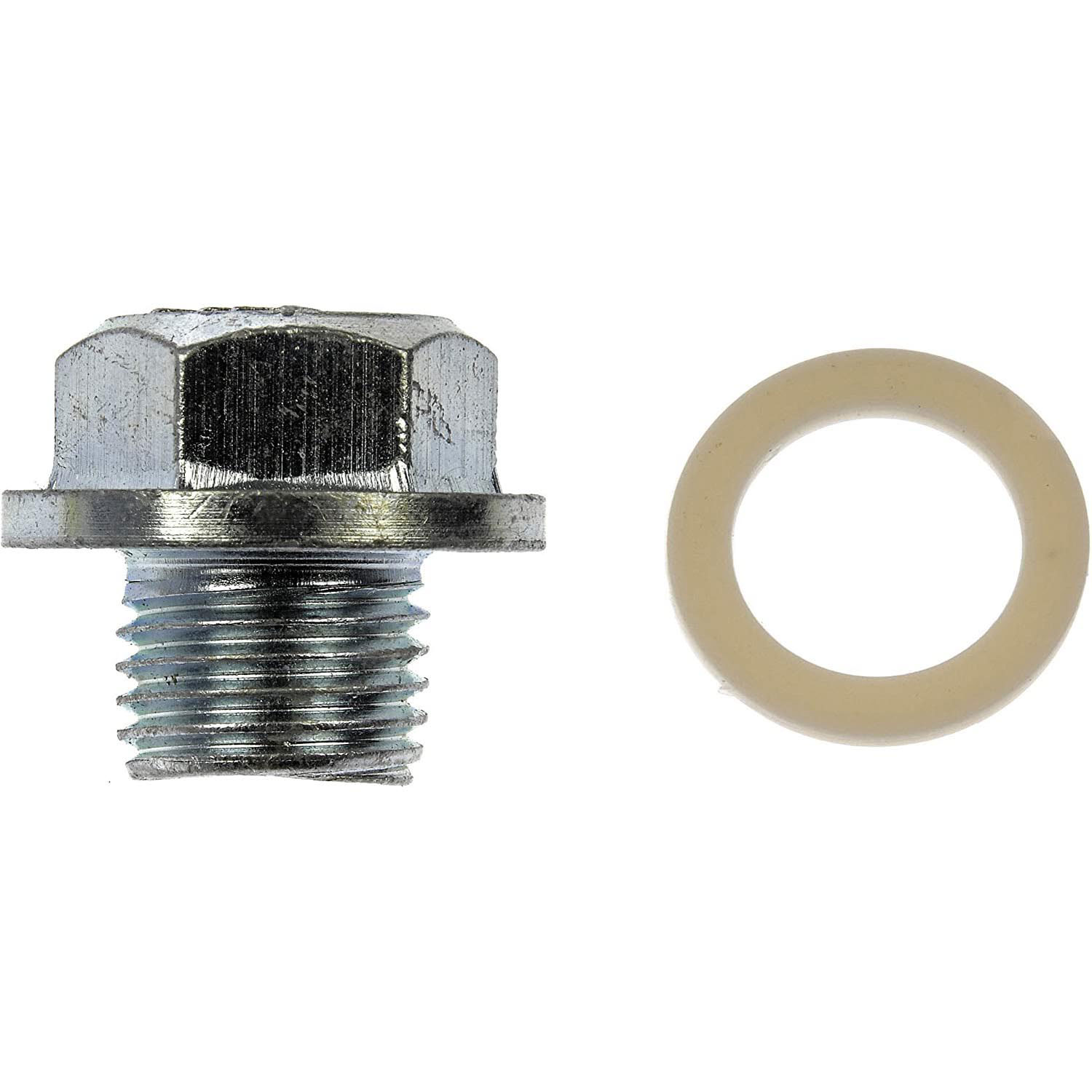 090-075CD AutoGrade Series Oil Drain Plug - Silver, Carbon Steel, Flanged hex, Direct Fit, Sold Individually - Dorman 090-075CD Oil Drain Plug Standard M14-1.50, Head Size 17mm Compatible with Select Models - Dorman Engine Oil Drain Plug 090-075CD - DORMAN M14-1.50 Engine Oil Drain Plug for Dodge - Silver - Oil Drain Plug Standard M14-1.50, Head Size 17mm - Oil Drain Plug Standard M14-1.50, Head Size 17mm - Oil Pan Drain Plug - This replacement engine oil drain plug is a direct replacement for a damaged or worn original equipment drain plug, precisely matching the thread pitch to ensure a quality seal. - 2023-68 - Standard Engine Oil Drain Plug: M14-1.50 Thread, 17 mm Head, 1 Pack