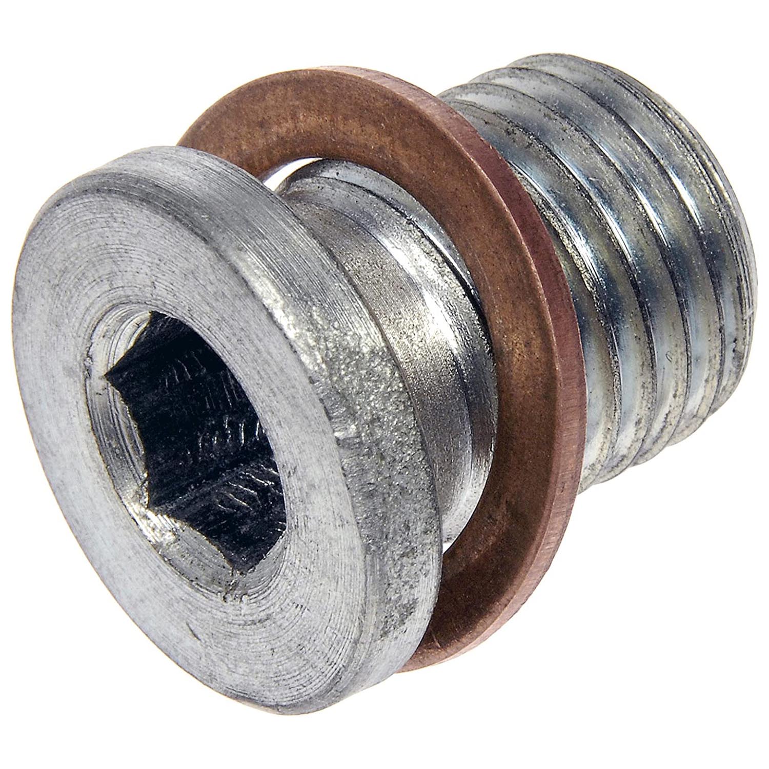 090-172CD AutoGrade Series Oil Drain Plug - Silver, Carbon Steel, Pilot point, Direct Fit, Sold Individually - Dorman 090-172CD Oil Drain Plug Pilot Point Molded Gasket M14-1.50, Head Size 13mm Compatible with Select Models - Dorman Engine Oil Drain Plug 090-172CD - DORMAN M14-1.50 Engine Oil Drain Plug for Jeep - Silver - Oil Drain Plug Pilot Point Molded Gasket M14-1.50, Head Size 13mm - Oil Drain Plug Pilot Point Molded Gasket M14-1.50, Head Size 13mm - Oil Pan Drain Plug - This replacement engine oil drain plug is a direct replacement for a damaged or worn original equipment drain plug, precisely matching the thread pitch to ensure a quality seal. - BMW 2008-02, Chrysler 2023-04, Mitsubishi 2009-06, Volkswagen 2014-09 - Pilot Point Engine Oil Drain Plug: M14-1.50 Thread, 13 mm Head, 1 Pack