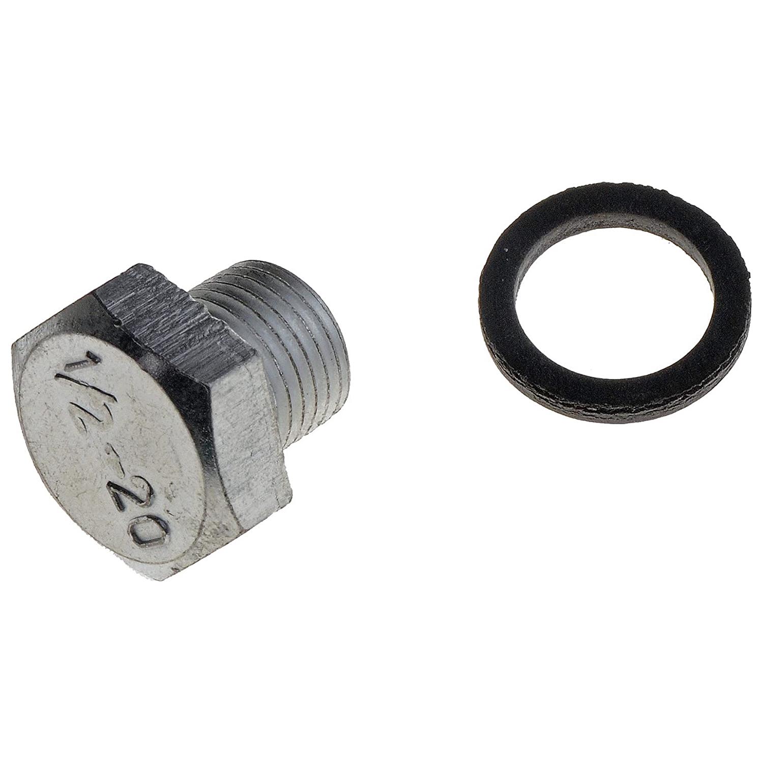 090-195 AutoGrade Series Oil Drain Plug - Direct Fit, Sold Individually - OIL DRAIN PLUG - Standard Thread Oil Drain Plug - Oil Pan Drain Plug - This replacement engine oil drain plug is a direct replacement for a damaged or worn original equipment drain plug, precisely matching the thread pitch to ensure a quality seal. - Jeep 1991-68 - Standard Engine Oil Drain Plug: 1/2-20 Thread, 19 mm Head, (sold by each) - Standard Thread Oil Drain Plug