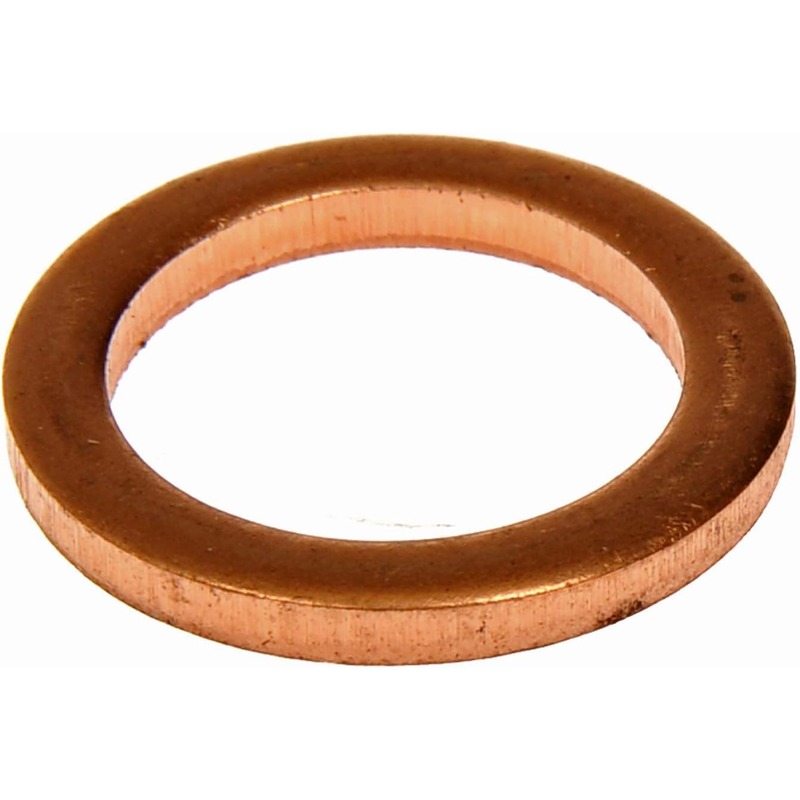 095-010CD AutoGrade Series Oil Drain Plug Gasket - Direct Fit - Copper Drain Plug Gasket, Fits .5 D.O., 9/16,  M14 S.O. - Copper Drain Plug Gasket, Fits .5 D.O., 9/16, M14 S.O. - Copper Plug Gasket - Copper Drain Plug Gasket, Fits .5 D.O., 9/16,  M14 S.O. - Oil Drain Plug Seal - Drain Plug O-Ring - Oil Pan Drain Plug Gasket - These oil drain plug gaskets are designed to specific sizes and standards for reliable replacement at every oil change. - American Motors 1979-77, Ford 2010-96, Freightliner 2021-10, Mercedes-Benz 2023-74 - Dorman 095-010CD Copper Drain Plug Gasket, Fits .5 D.O., 9/16, M14 S.O. Compatible with Select Models, 2 Pack - DORMAN 9/16" Copper Drain Plug Gasket - Brown - Dorman Engine Oil Drain Plug Gasket 095-010CD