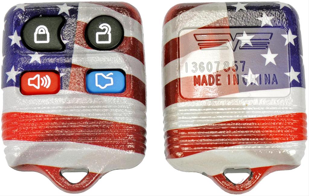 13607US Direct Fit Key Fob Case, Sold Individually - Dorman 13607US Keyless Entry Transmitter Cover Compatible with Select Ford / Lincoln / Mercury Models, Red; White; Blue - Keyless Remote Case American Flag - Keyless Remote Case, American Flag