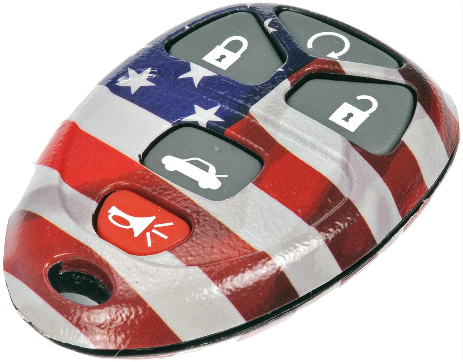 13636US Direct Fit Key Fob Case, Sold Individually - Dorman 13636US Keyless Entry Transmitter Cover Compatible with Select Models, Red; White; Blue - Keyless Remote Case American Flag - Keyless Remote Case American Flag - Key Fob Repair - Cracked or wore out your key fob case? Want to add a custom look? Just replace the case with this convenient, affordable keyless entry transmitter cover, restoring or enhancing the look. - Buick 2012-05, Cadillac 2013-06, Chevrolet 2019-04, GMC 2019-07, Pontiac 2010-05, Saturn 2010-07