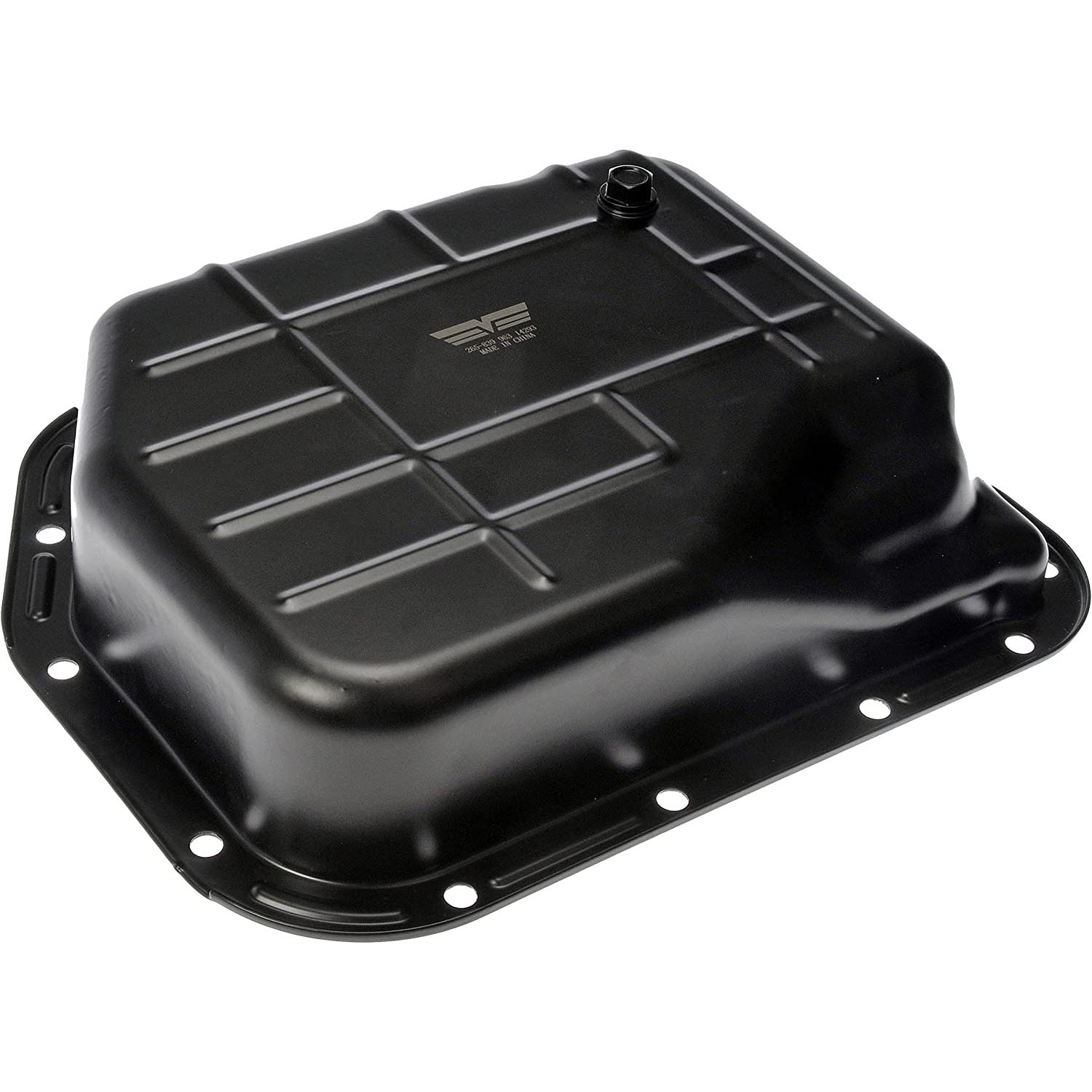 265-839 OE Solutions Series Transmission Pan - Black, Steel, Stock Depth, Direct Fit, Sold individually - Dorman 265-839 Transmission Oil Pan Compatible with Select Dodge / Jeep Models - Dorman Transmission Oil Pan 265-839 - Transmission Oil Pan: Direct Fit, Steel, 10 Quart - TRANSMISSION PAN - Transmission Pan With Drain Plug - Trans Pan - Automatic Transmission Oil Pan - Transmission Sump - This replacement transmission oil pan is a direct replacement for a damaged original equipment transmission pan. Made of quality materials, it's designed for reliable, leak-free service. - Dodge 2003-90, Jeep 2004-93 - Transmission Pan With Drain Plug