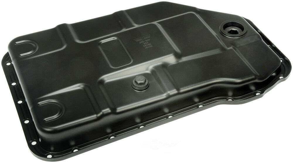 265-860 OE Solutions Transmission Pan - Black, Steel, Sold individually - Dorman Transmission Oil Pan 265-860 - Transmission Pan With Drain Plug - Transmission Pan With Drain Plug - Trans Pan - Automatic Transmission Oil Pan - Transmission Sump - This replacement transmission oil pan is a direct replacement for a damaged original equipment transmission pan. Made of quality materials, it's designed for reliable, leak-free service. - Audi 2006-96, Volkswagen 2005-98