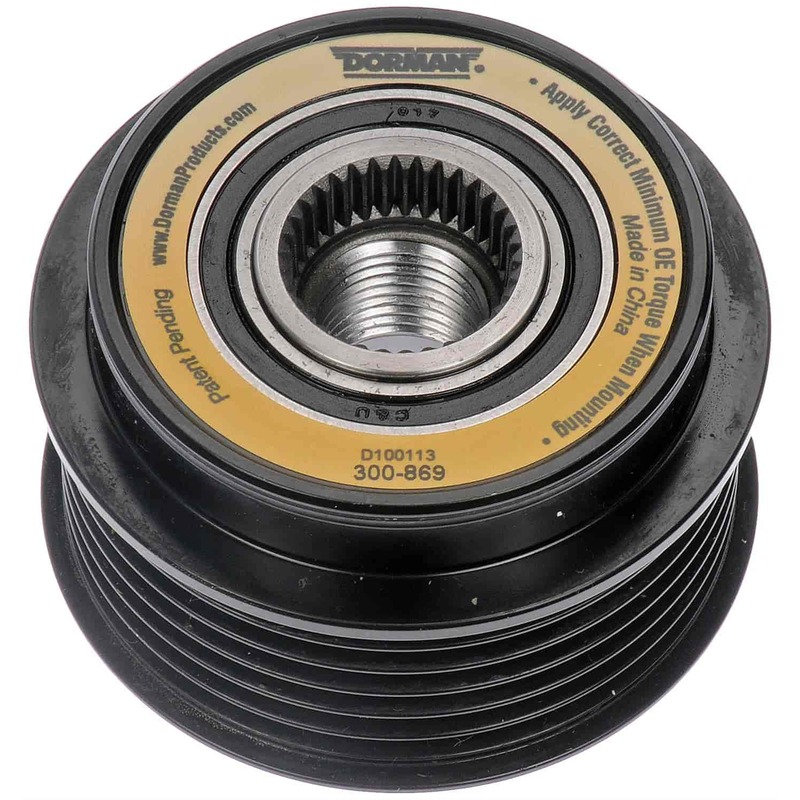 300-869 OE Solutions Series Alternator Pulley - Serpentine, Direct Fit, Sold individually - Alternator Clutch Pulley - ALTERNATOR PULLEY - Alternator Clutch Pulley - Generator Pulley - This alternator pulley is designed to match the fit and function of the original pulley on specified applications. Made of quality materials, it is engineered for reliable performance and durability. - Ford Crown Victoria 2005-98, Mercury Grand Marquis 2005-98, Mercury Marauder 2004-03 - Dorman Alternator Pulley 300-869