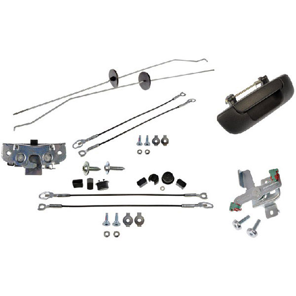 38911 Help Series Tailgate Handle and Bezel, Black Plastic Without Camera Hole Without Key Hole - Dorman 38911 Tailgate Hardware Rebuild Kit Compatible with Select Dodge Models - Dorman Tailgate Kit 38911 - Tailgate Hardware Kt - Tailgate Hardware Rebuild Kit - Tailgate Latch - Tailgate Guts - Tailgate Rebuild Kit - Tailgate Rehab Kit - Tailgate Installation Kit - Tailgate Handle - This tailgate kit includes the handle, tailgate cables and application-specific parts required to install a replacement or aftermarket tailgate. The components and fasteners are engineered to match the fit and performance of the original equipment. - Dodge Ram 1500 2007-02, Dodge Ram 2500 2009-05, Dodge Ram 3500 2009-06 - Tailgate Hardware Rebuild Kit