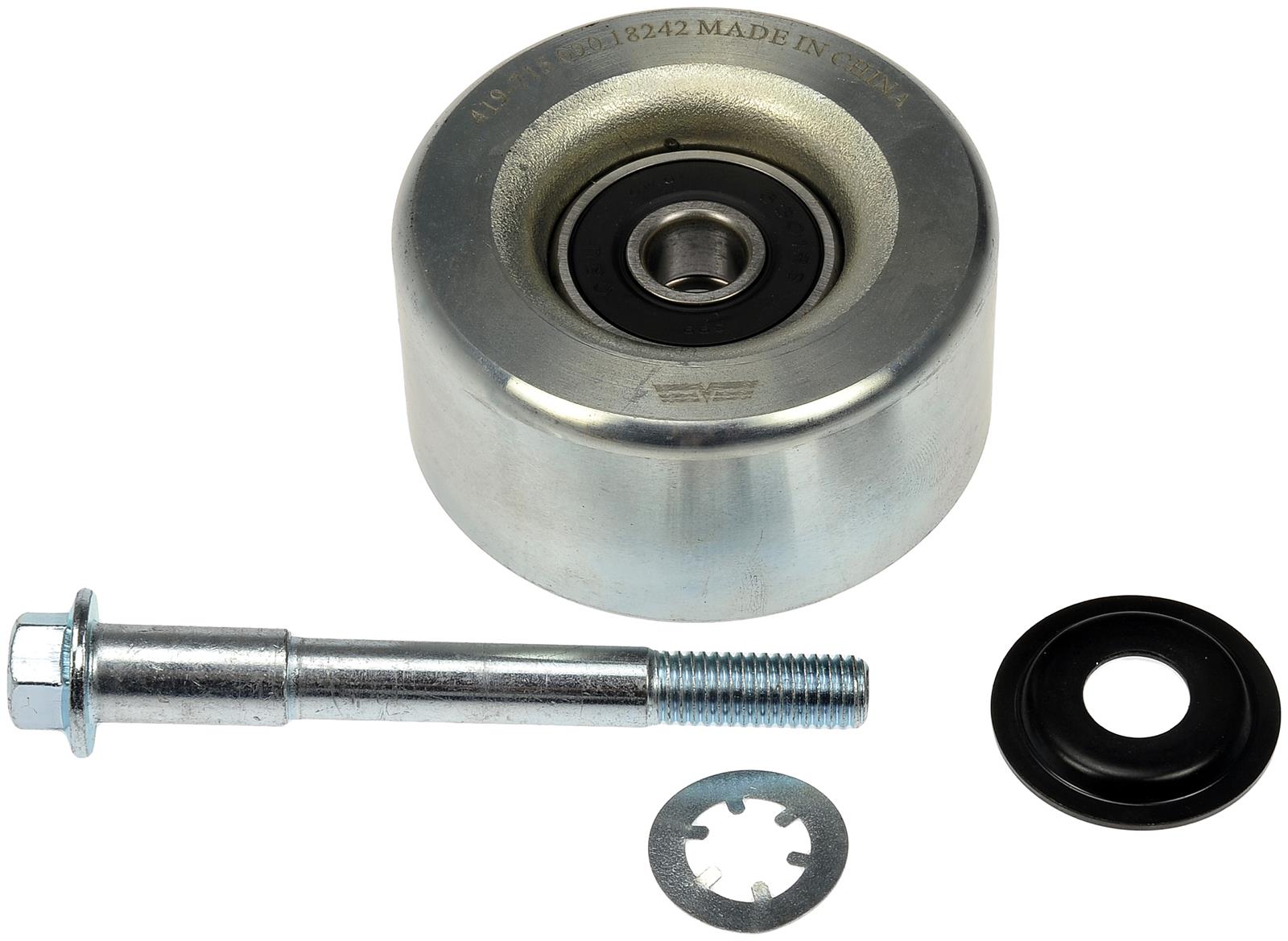 419-715 Accessory Belt Idler Pulley Techoice Series, Steel - Dorman 419-715 Accessory Drive Belt Idler Pulley Compatible with Select Nissan Models - Dorman Idler Pulley 419-715 - Idler Pulley (Pulley Only) - Idler Pulley (Pulley Only) - Serpentine Belt Idler Pulley - This replacement accessory drive belt idler pulley has been engineered to match the function and performance of the original pulley on select vehicle years, makes and models, properly restoring critical vehicle operations. - Nissan Altima 2013-07, Nissan Maxima 2015-09, Nissan Murano 2014-09, Nissan Quest 2017-11 - Idler/Tensioner Pulley: Specific Fit, Steel, 75 mm Diameter
